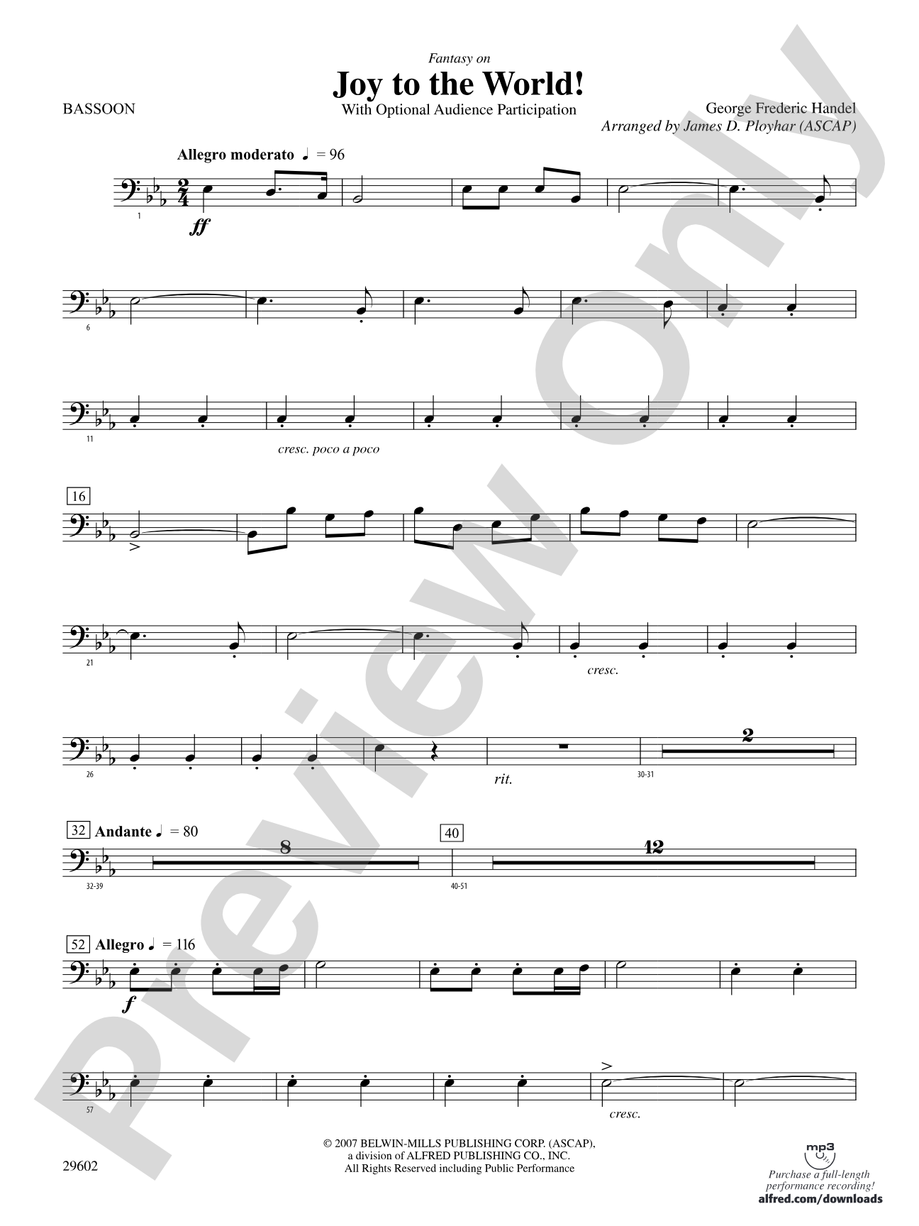 Joy to the World: Bassoon