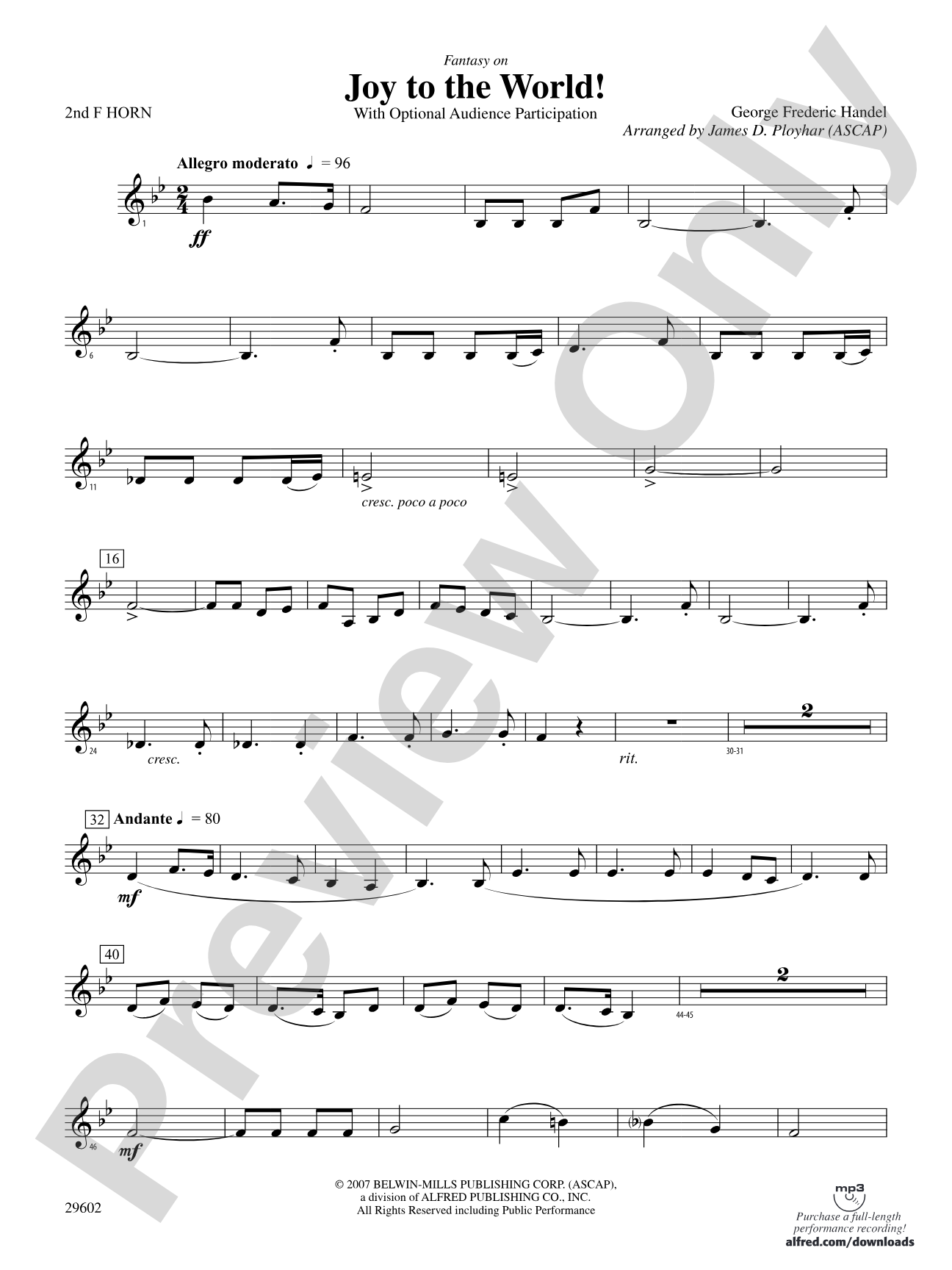 Joy to the World: 2nd F Horn