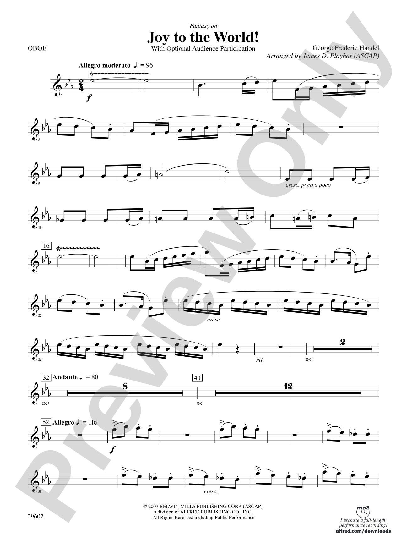 Joy to the World: Oboe