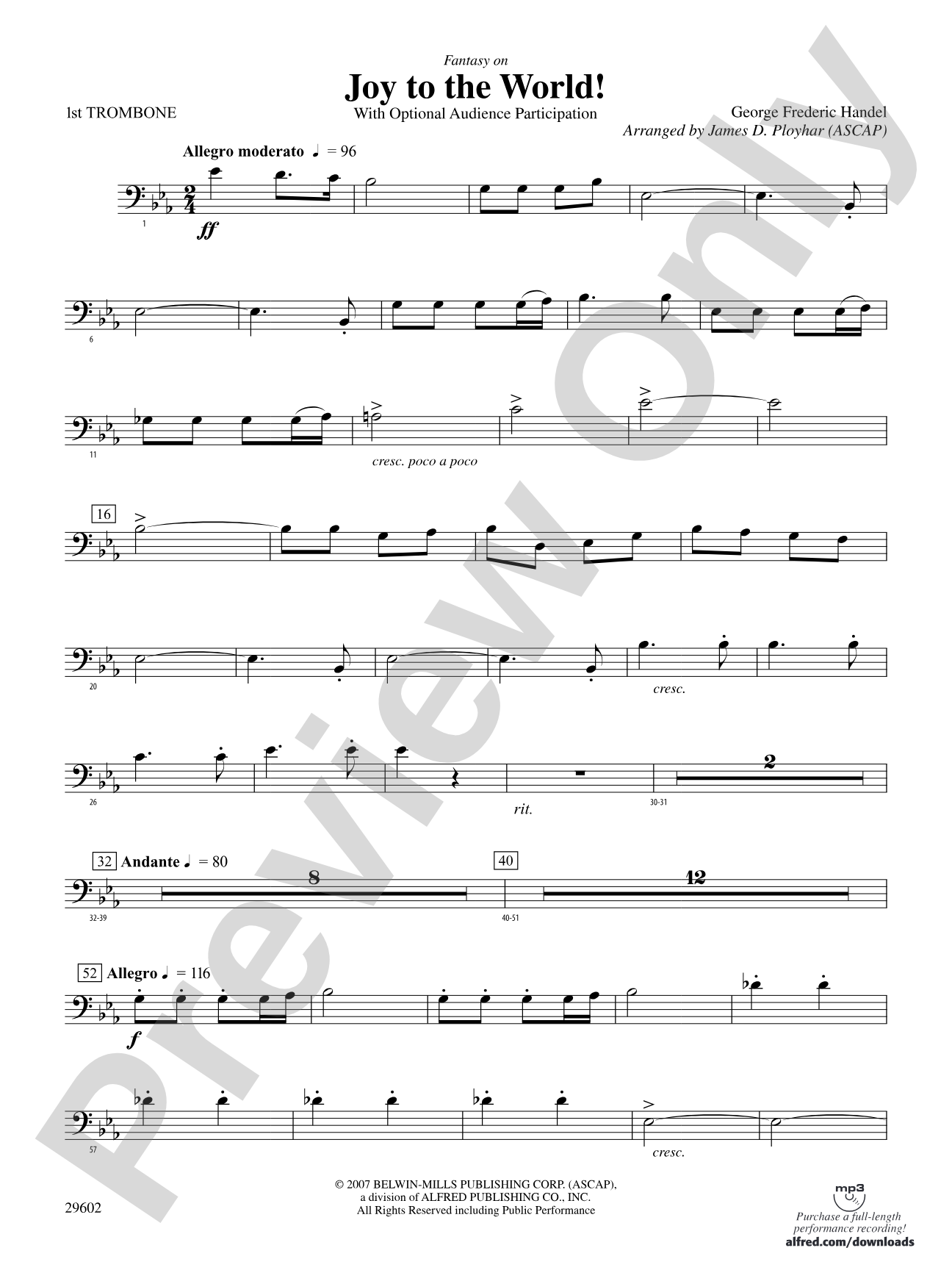Joy to the World: 1st Trombone