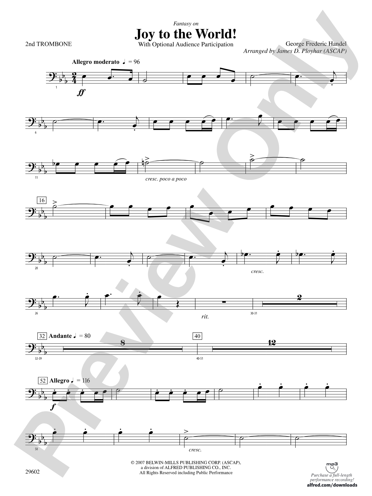 Joy to the World: 2nd Trombone