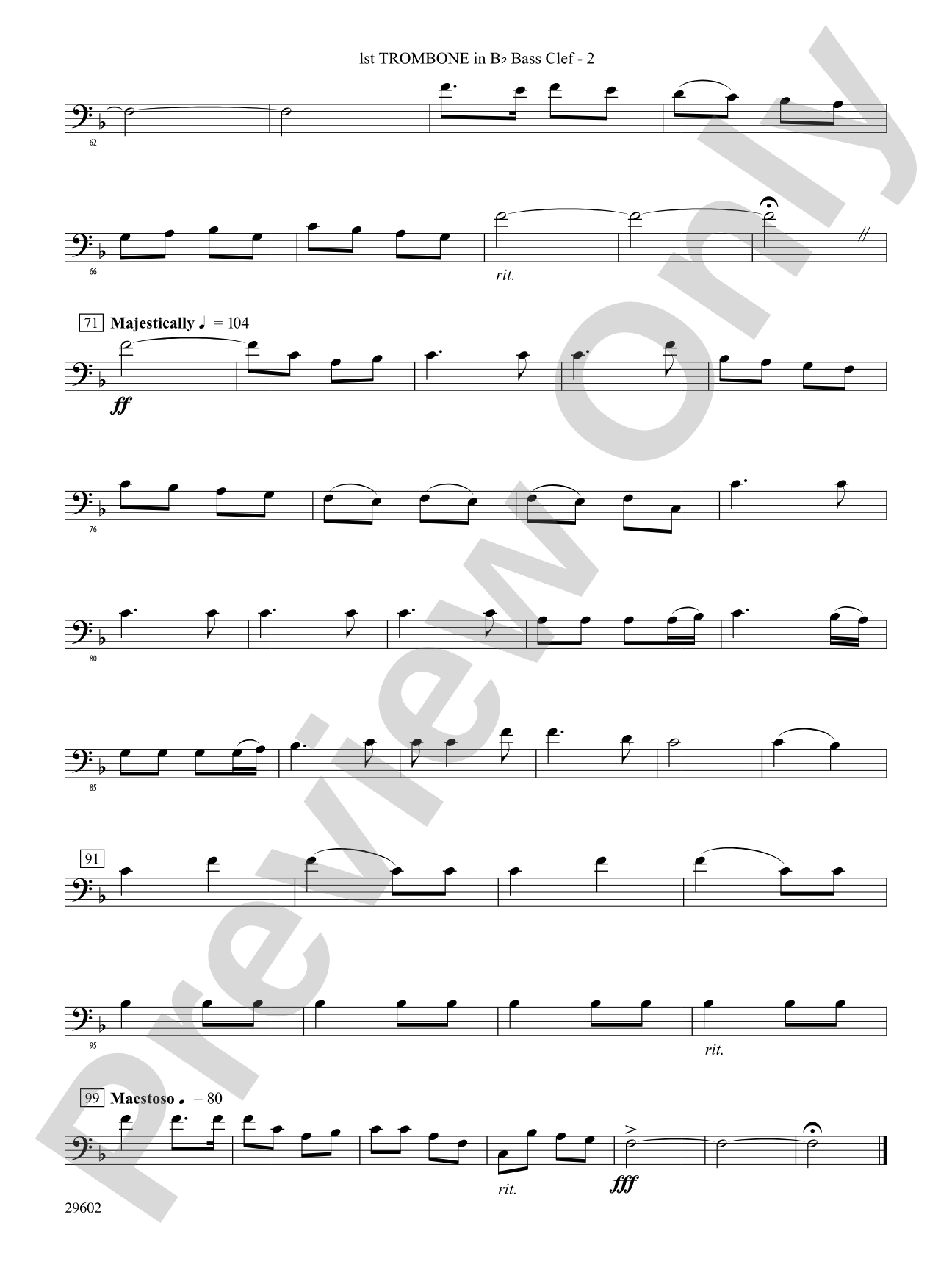 Joy to the World: (wp) 1st B-flat Trombone B.C.