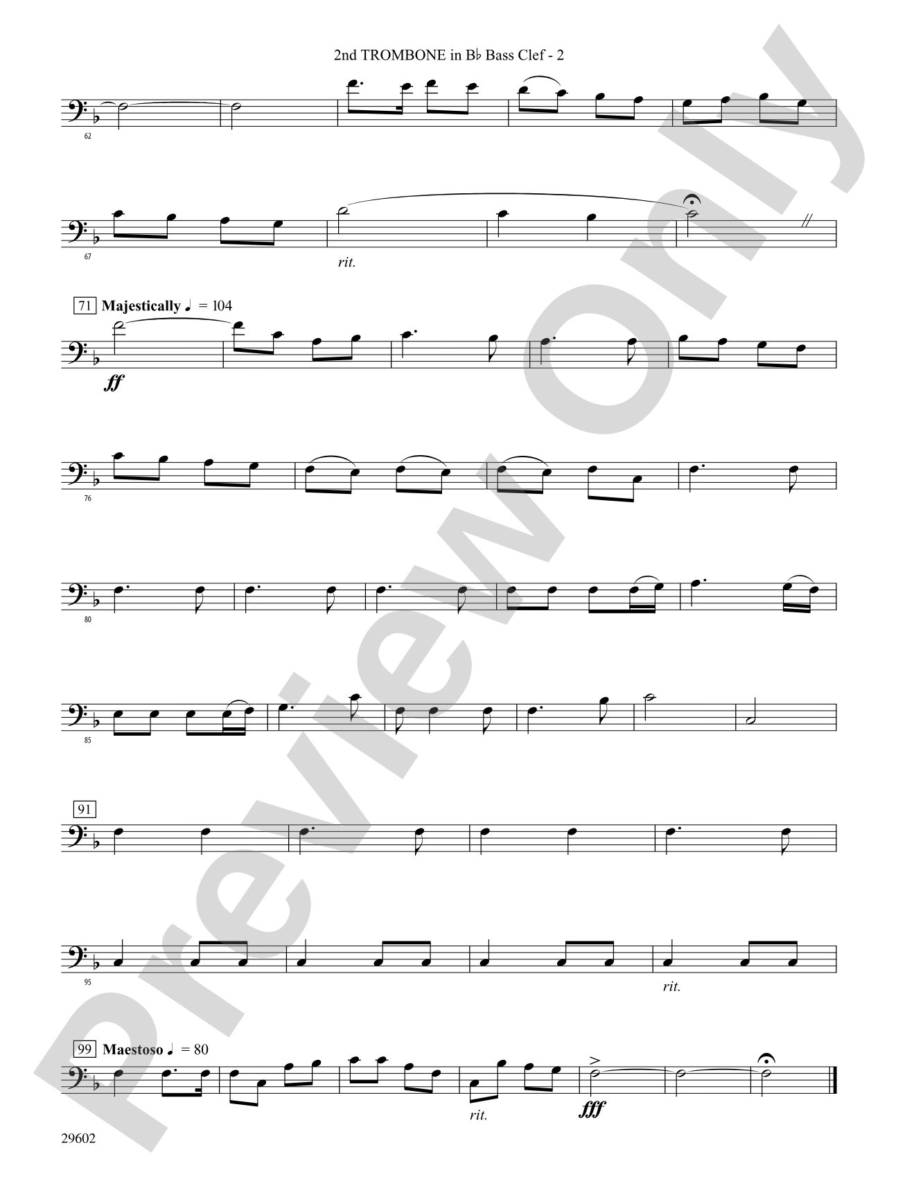 Joy to the World: (wp) 2nd B-flat Trombone B.C.