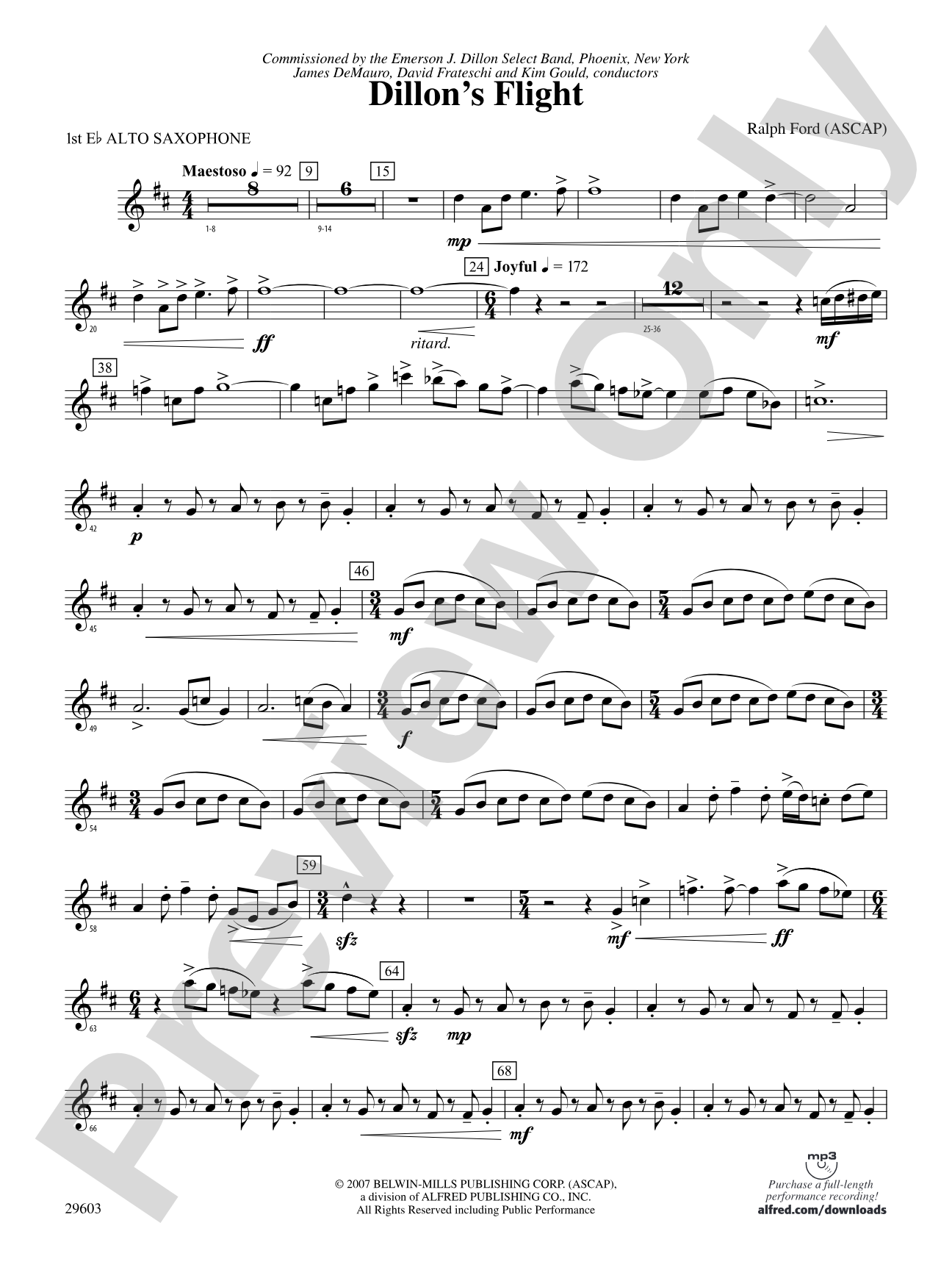 Dillon's Flight: E-flat Alto Saxophone