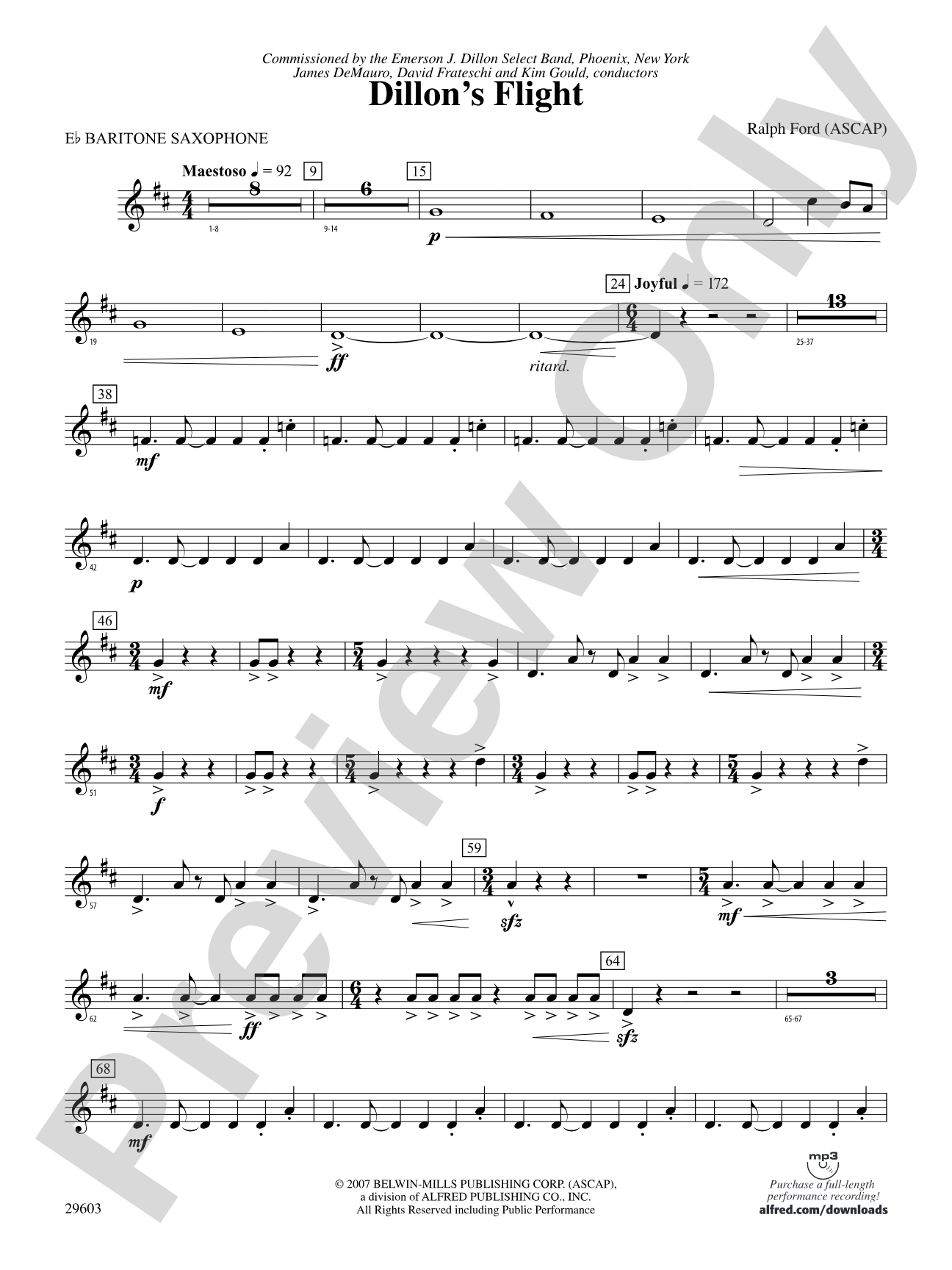Dillon's Flight: E-flat Baritone Saxophone