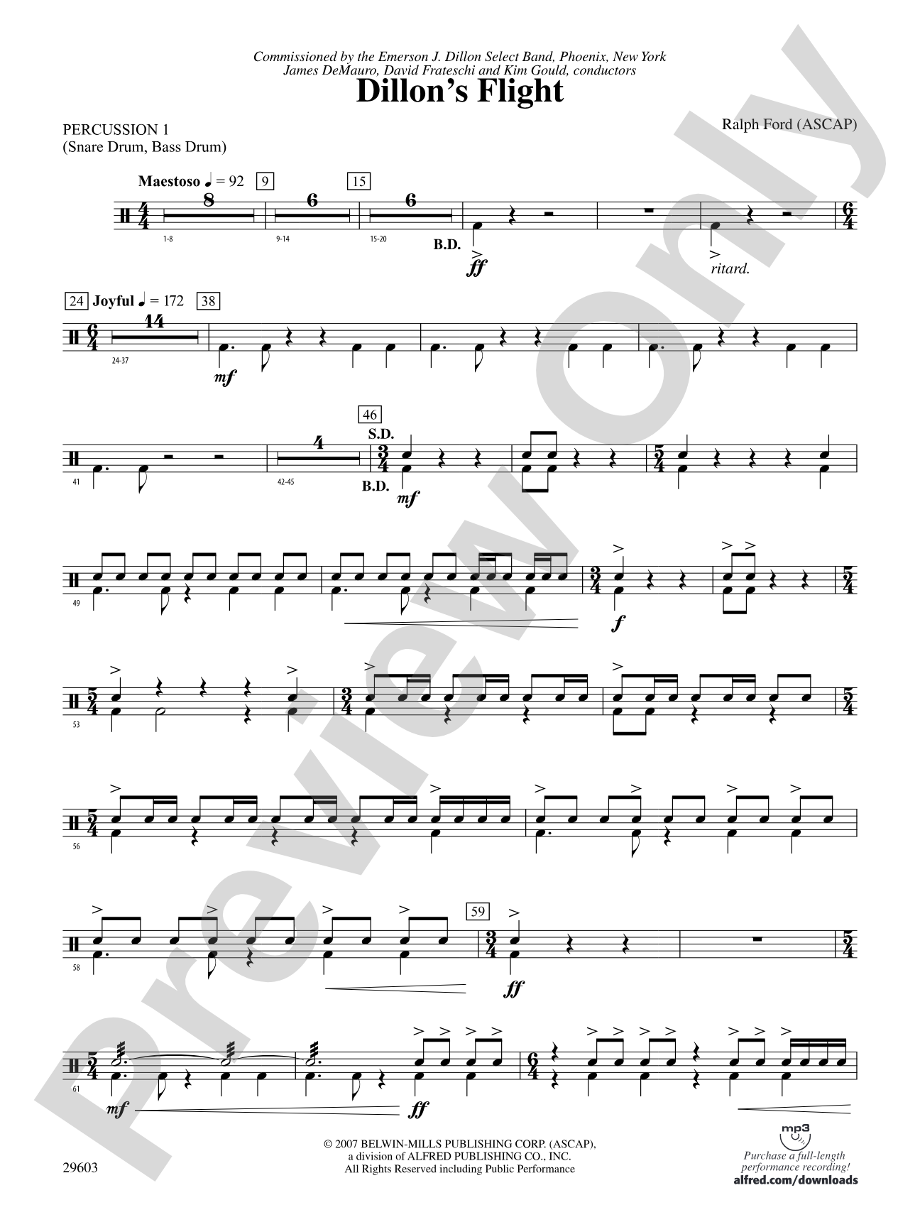 Dillon's Flight: 1st Percussion