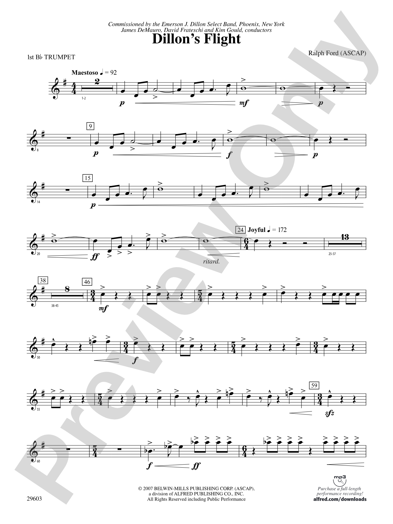 Dillon's Flight: 1st B-flat Trumpet