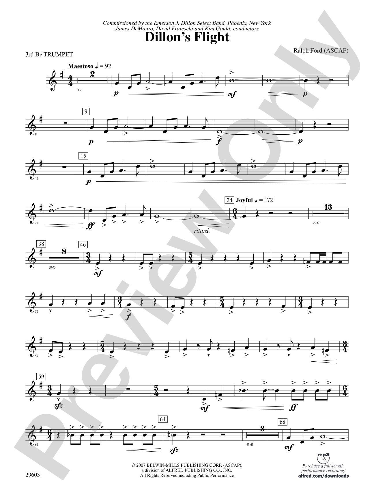 Dillon's Flight: 3rd B-flat Trumpet