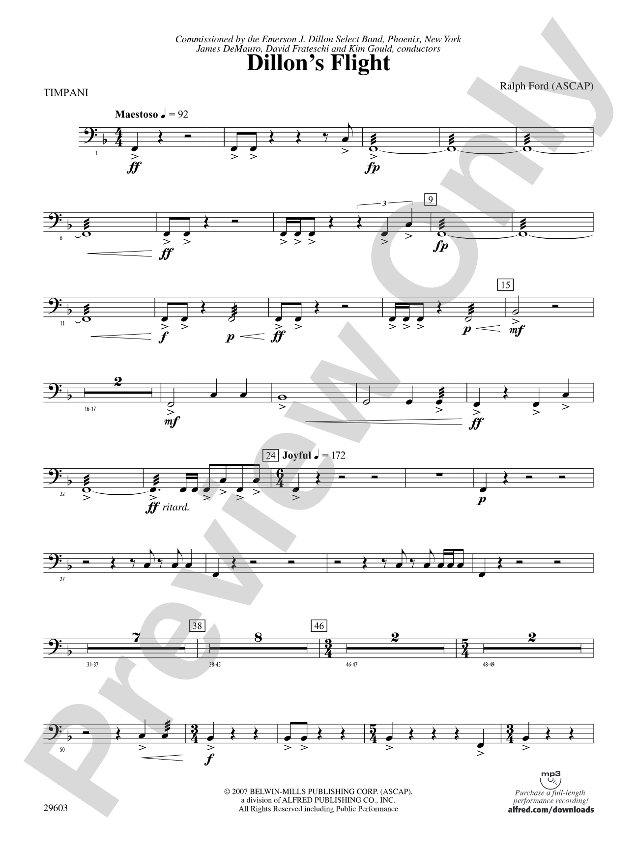 Dillon's Flight: Timpani