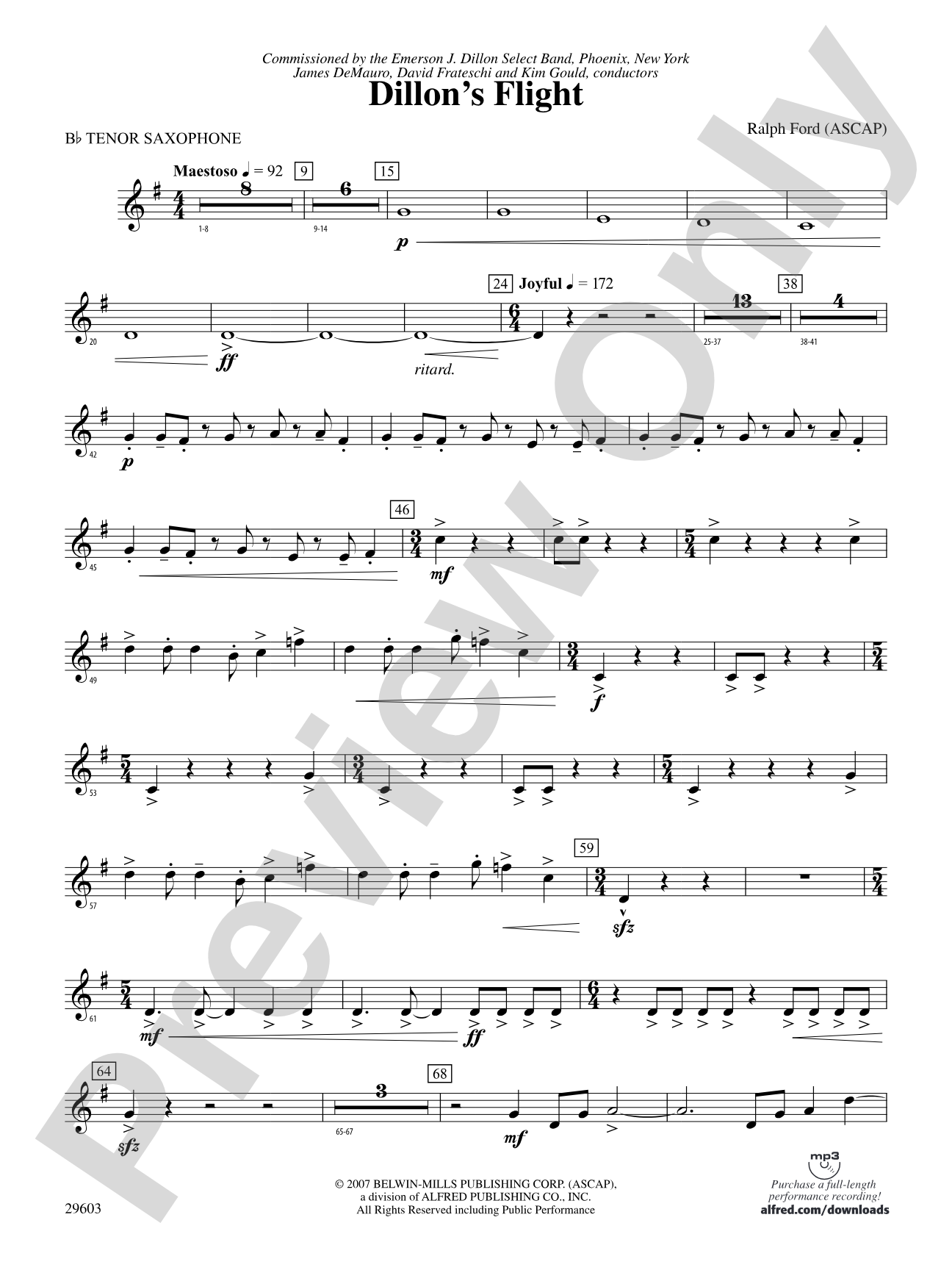 Dillon's Flight: B-flat Tenor Saxophone