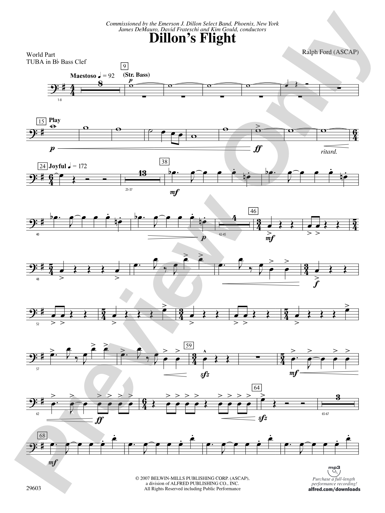 Dillon's Flight: (wp) B-flat Tuba B.C.