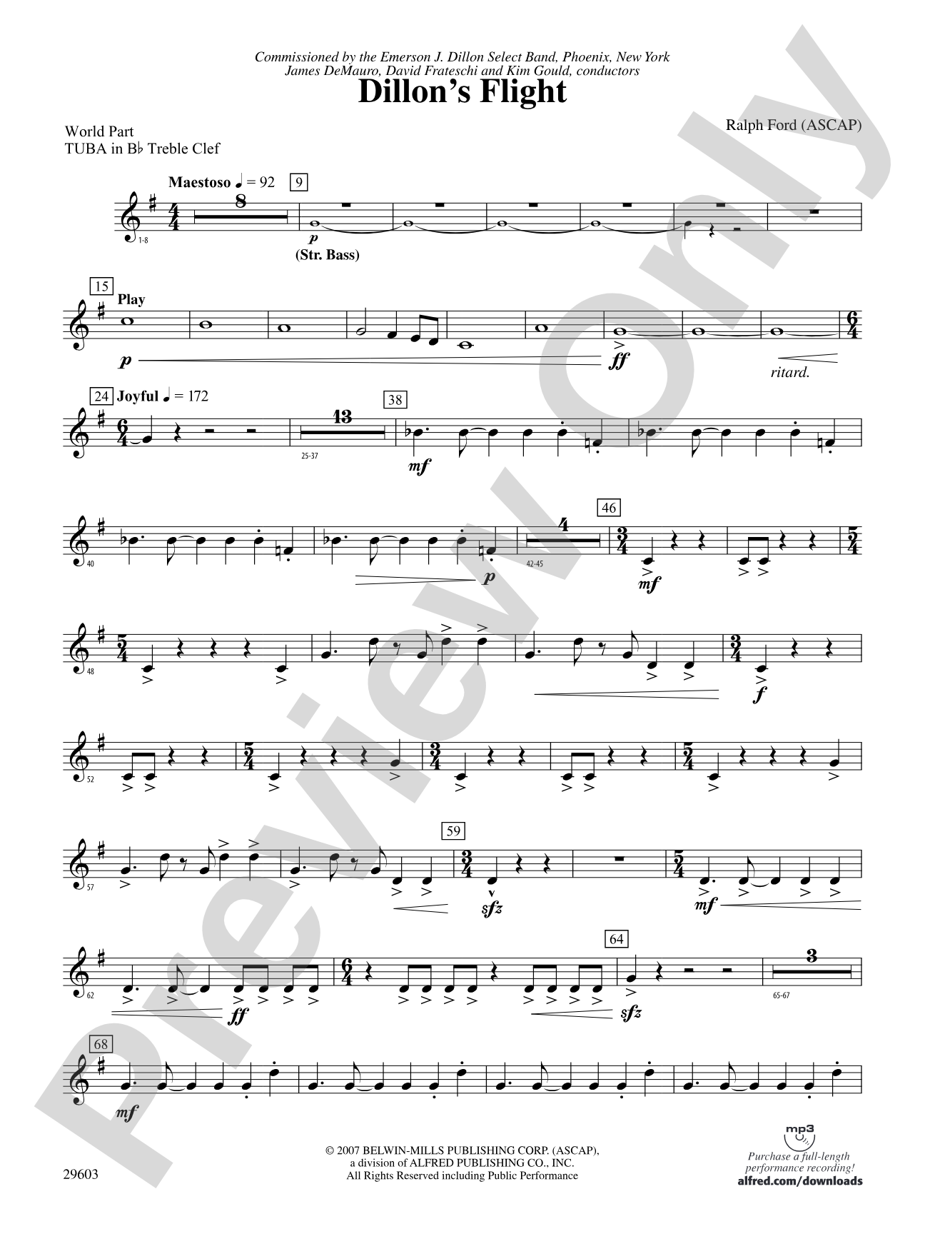 Dillon's Flight: (wp) B-flat Tuba T.C.