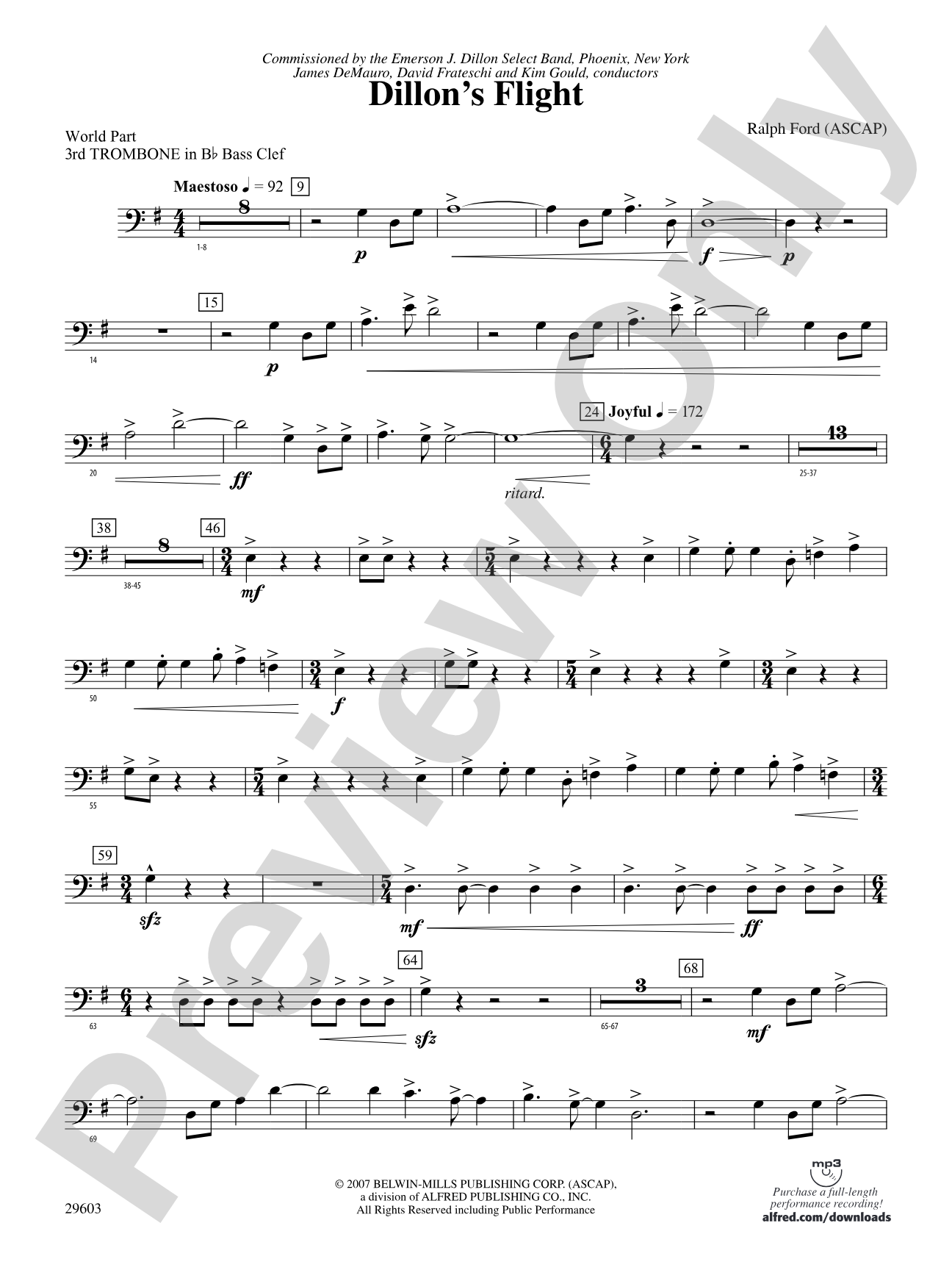Dillon's Flight: (wp) 3rd B-flat Trombone B.C.