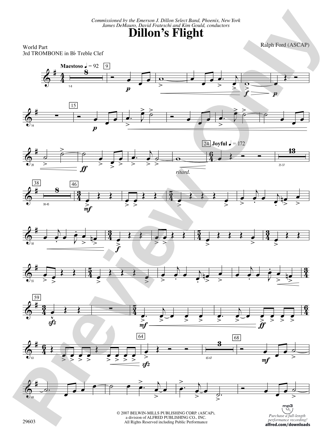 Dillon's Flight: (wp) 3rd B-flat Trombone T.C.