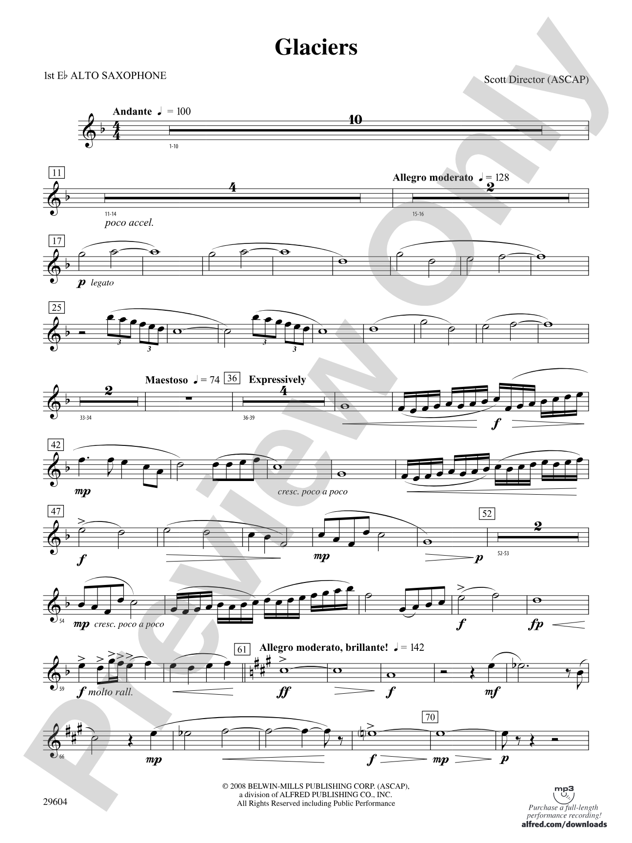 Glaciers: E-flat Alto Saxophone