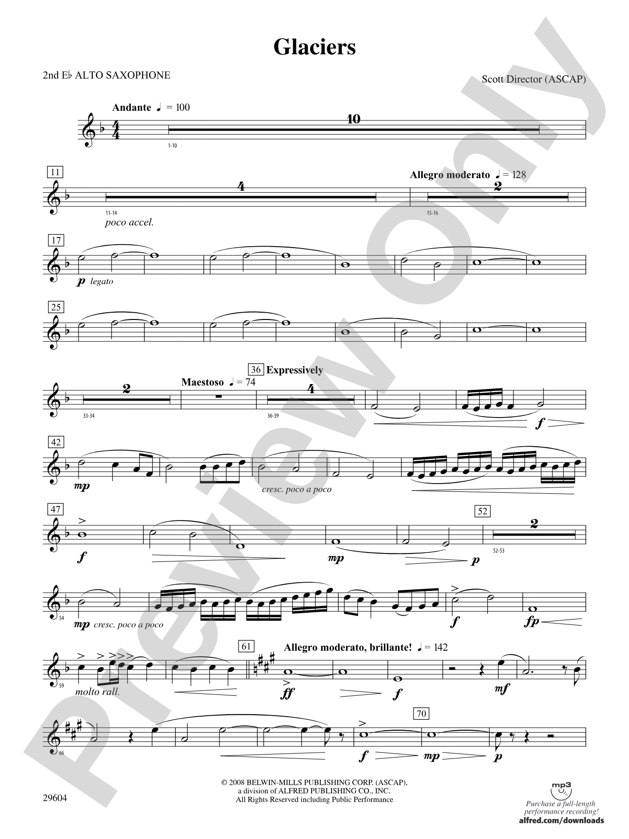 Glaciers: 2nd E-flat Alto Saxophone
