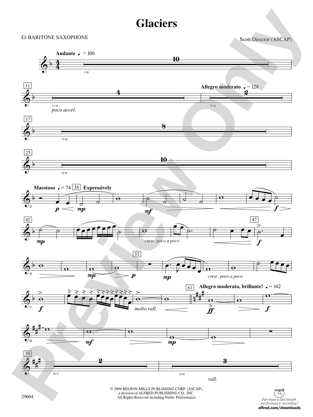 Glaciers: E-flat Baritone Saxophone