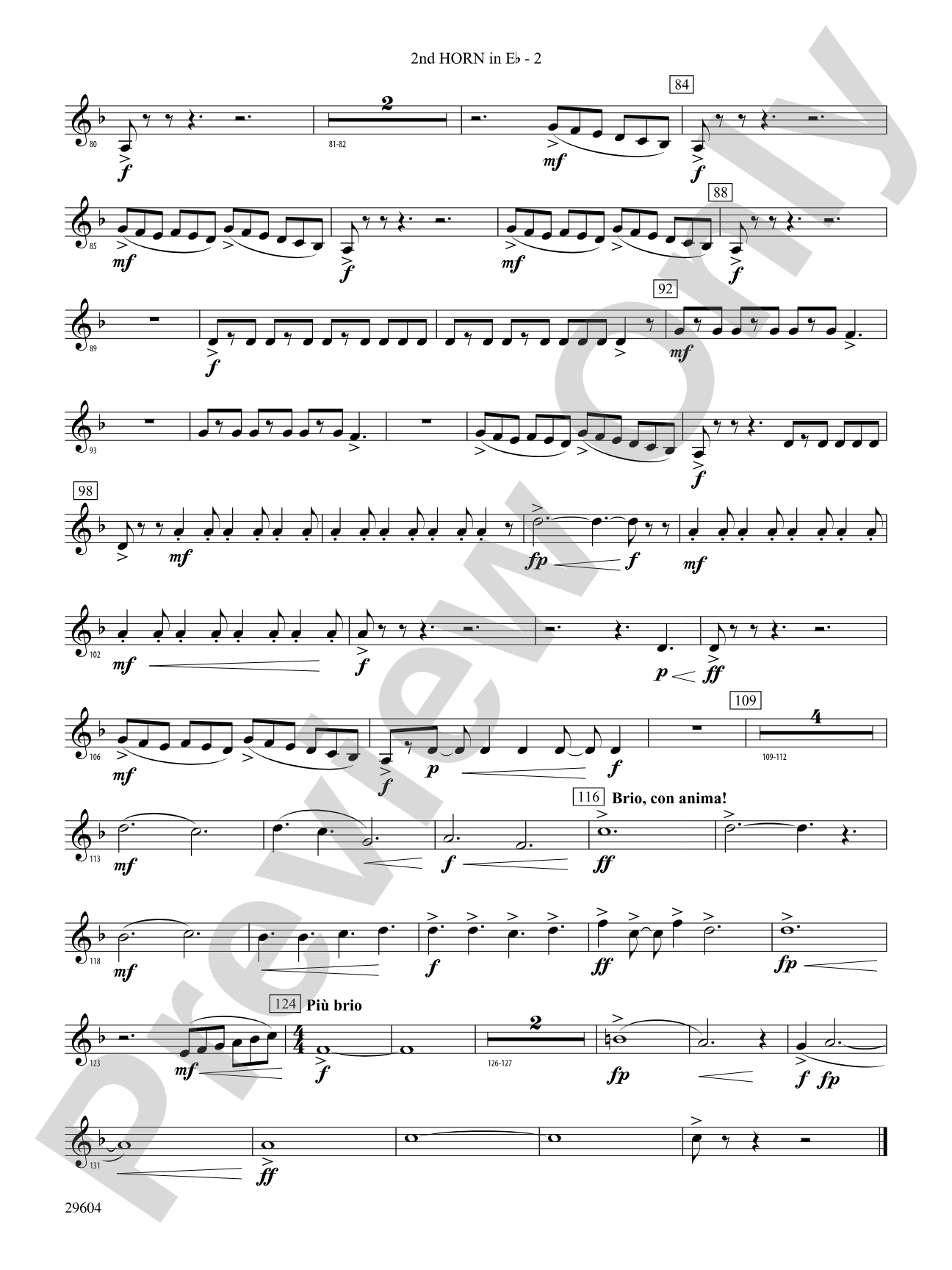 Glaciers: (wp) 2nd Horn in E-flat