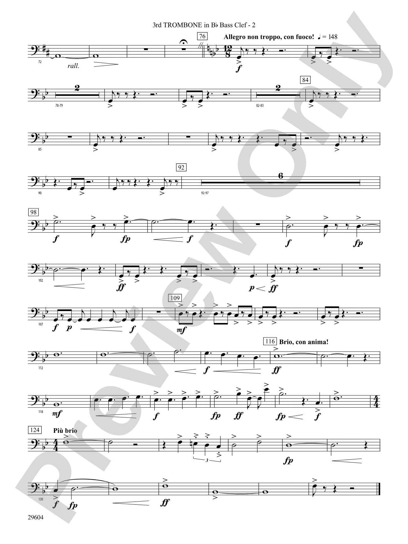 Glaciers: (wp) 3rd B-flat Trombone B.C.
