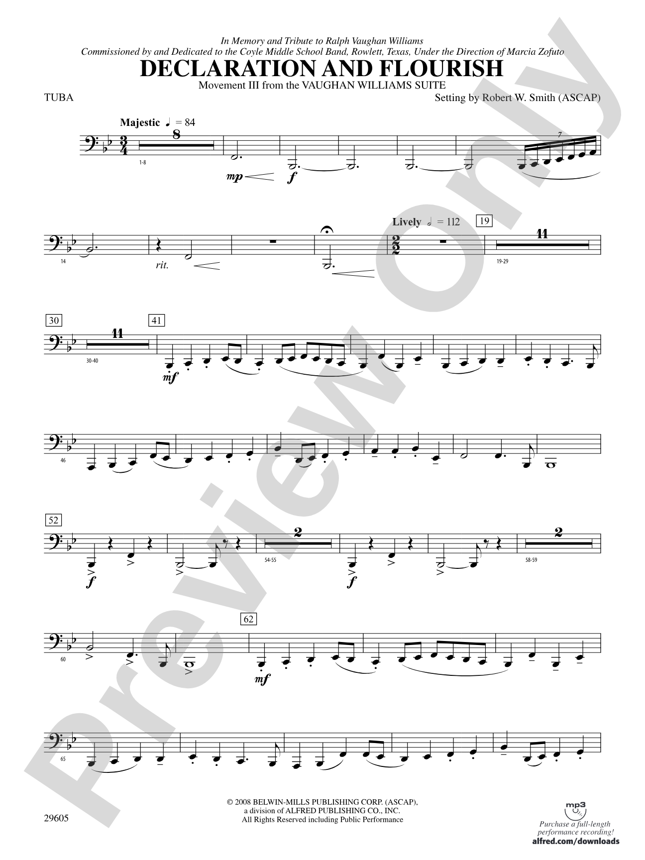 Declaration and Flourish (Movement III from the Vaughan Williams Suite): Tuba