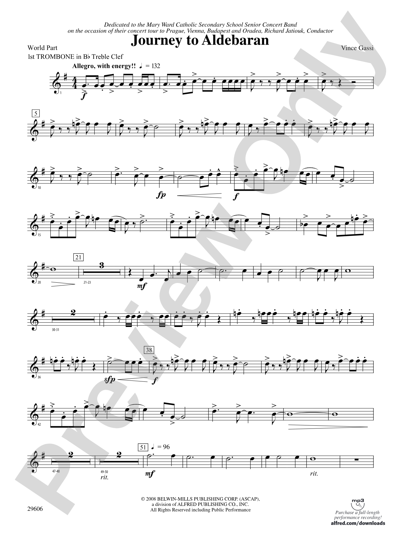 Journey to Aldebaran: (wp) 1st B-flat Trombone T.C.
