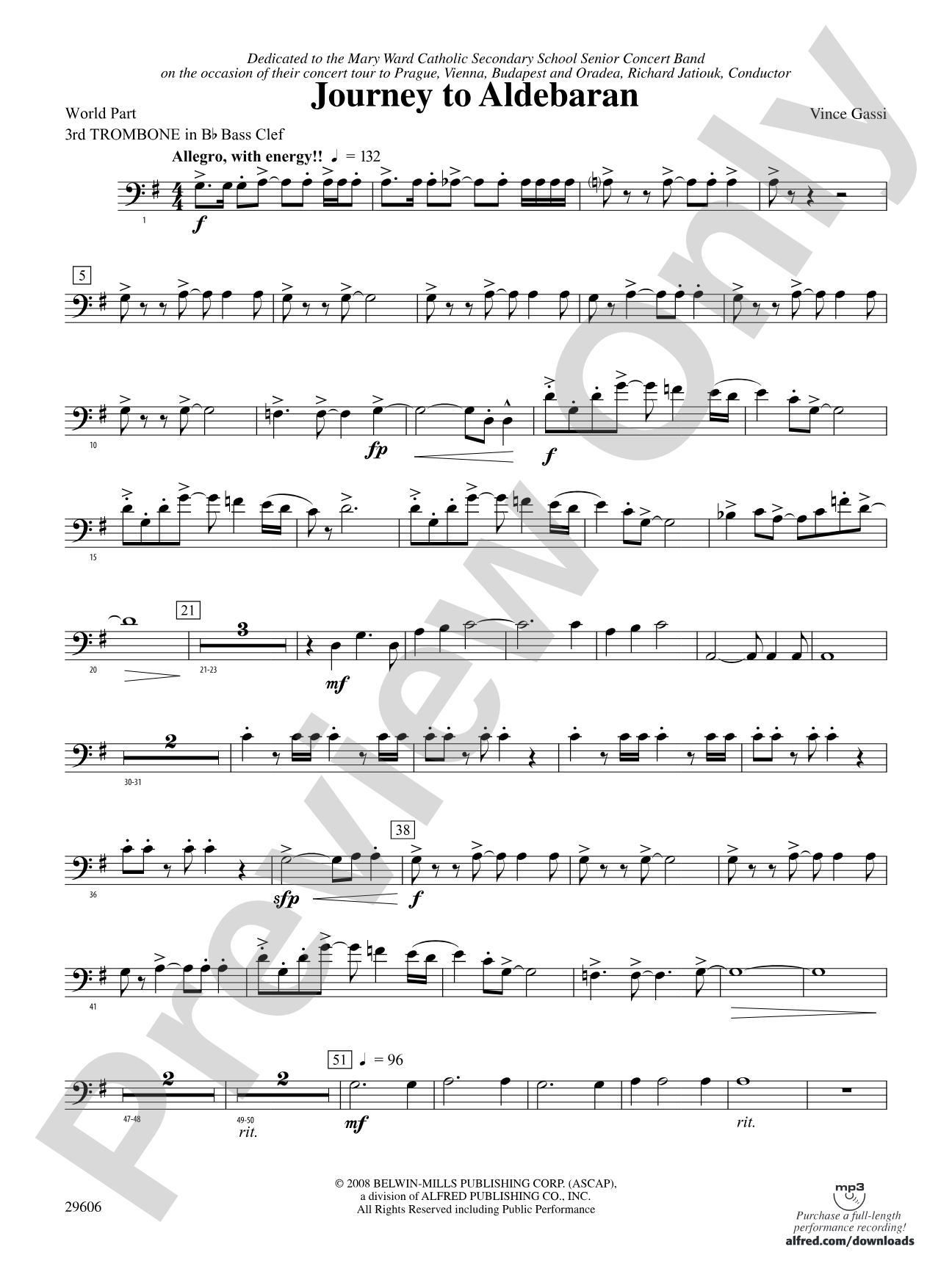Journey to Aldebaran: (wp) 3rd B-flat Trombone B.C.