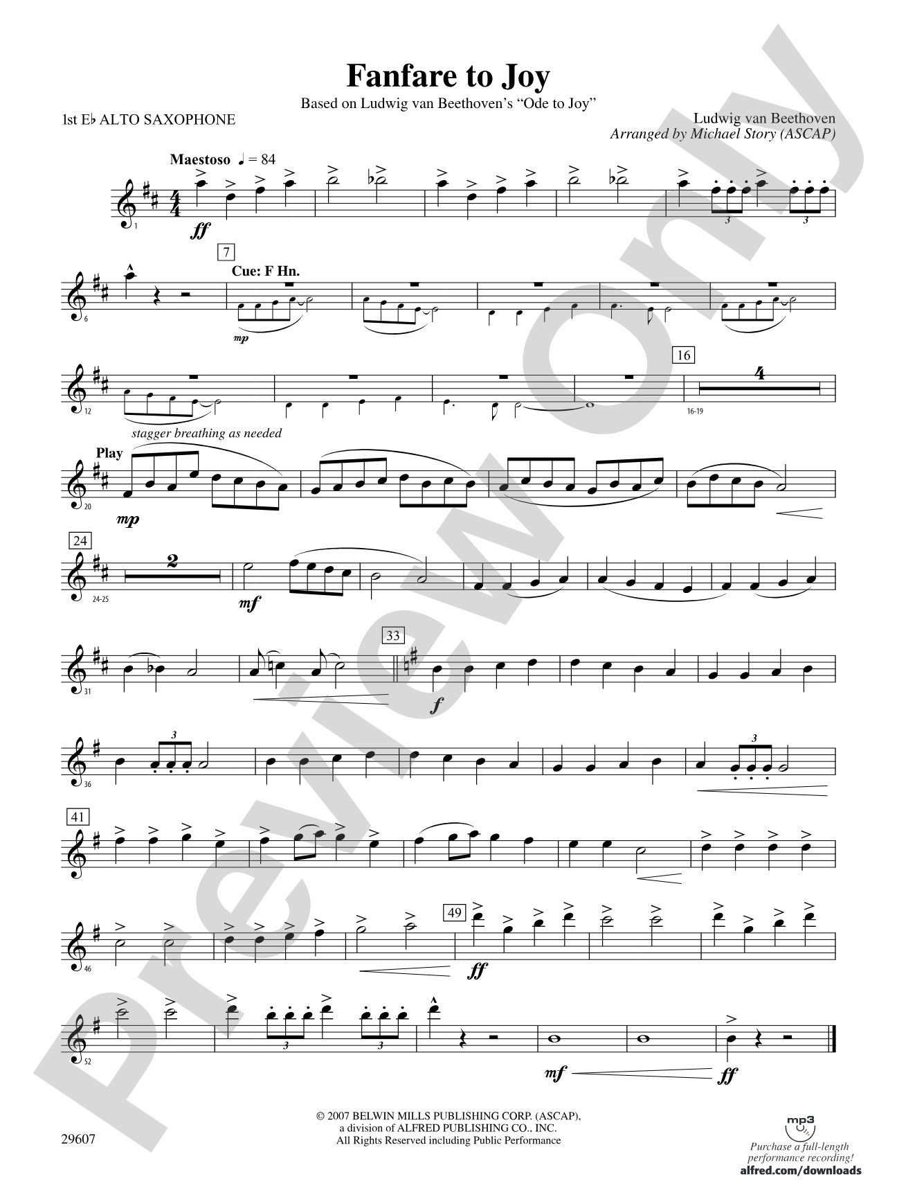 Fanfare to Joy: E-flat Alto Saxophone