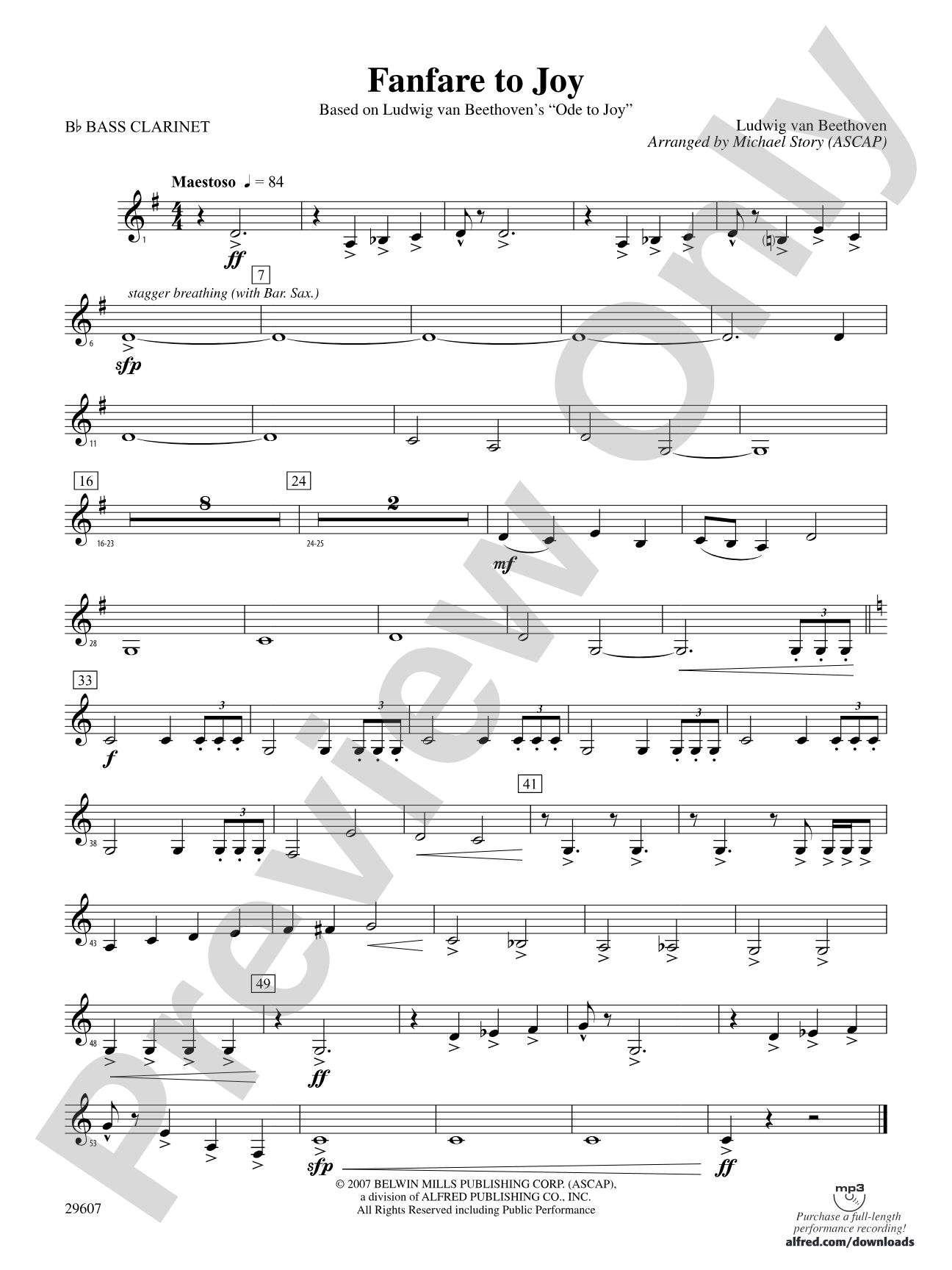 Fanfare to Joy: B-flat Bass Clarinet