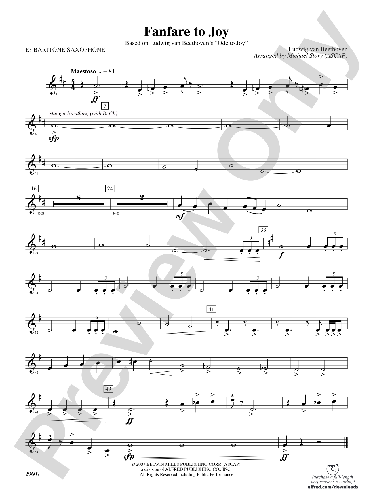 Fanfare to Joy: E-flat Baritone Saxophone