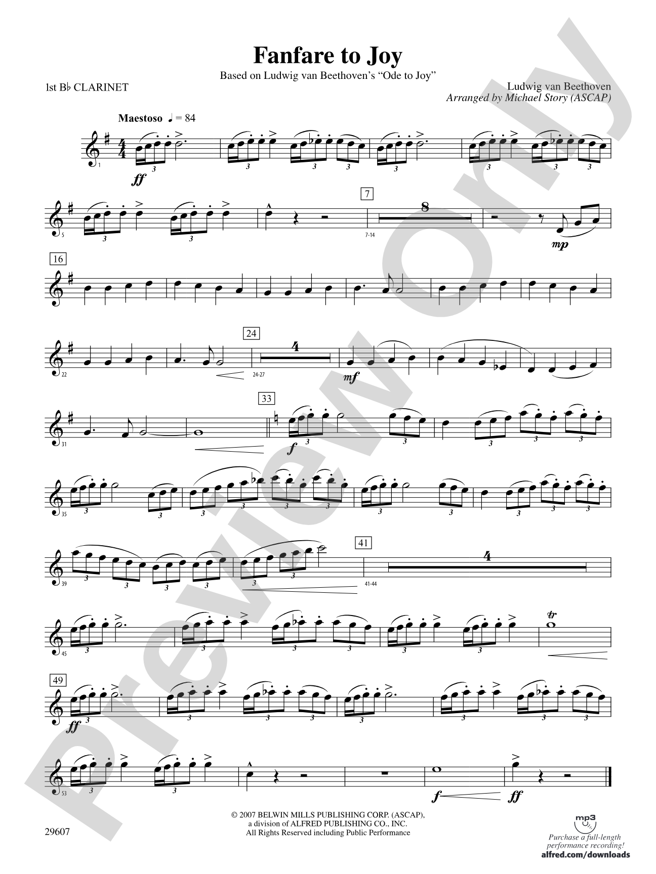 Fanfare to Joy: 1st B-flat Clarinet