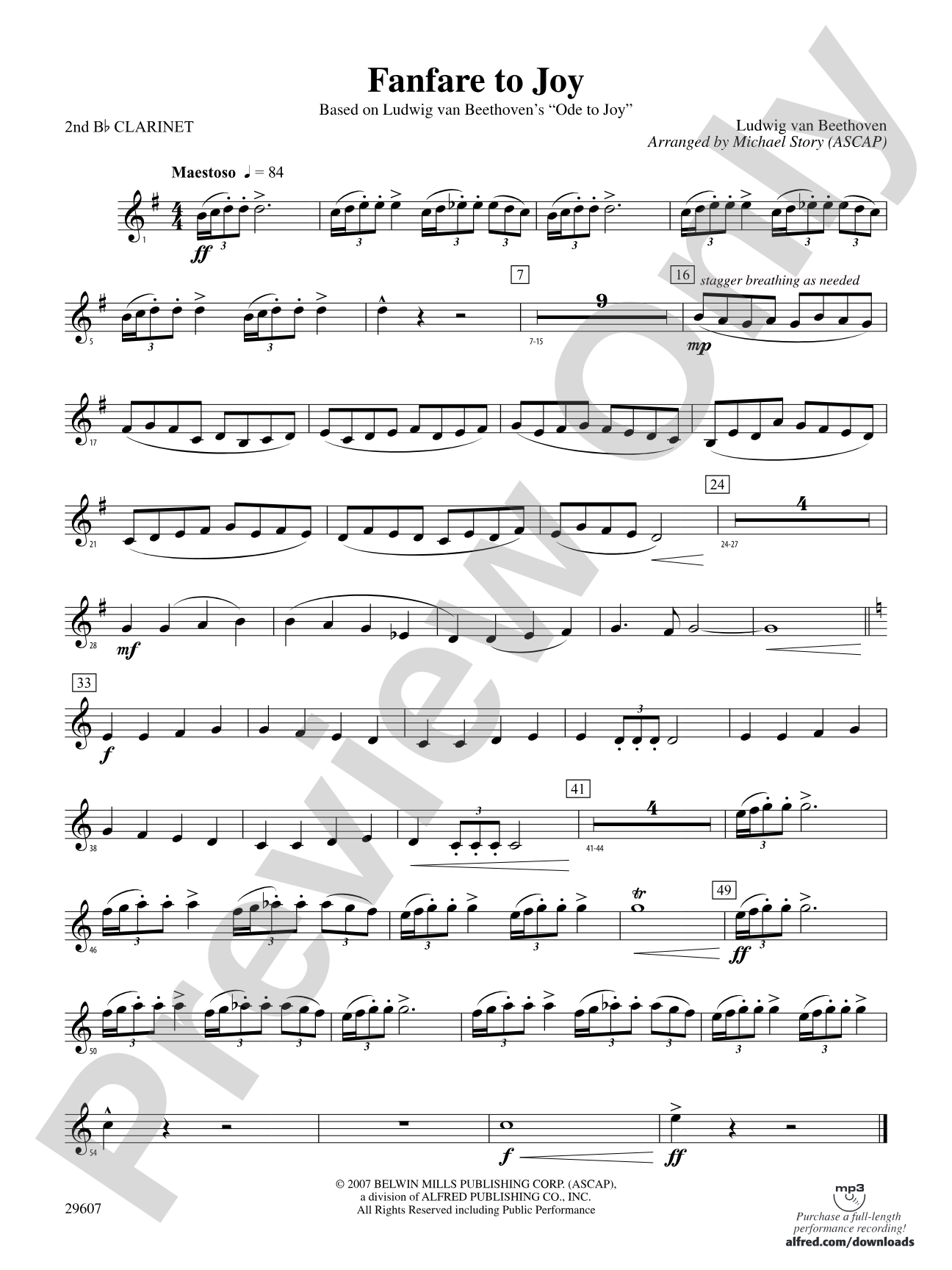 Fanfare to Joy: 2nd B-flat Clarinet