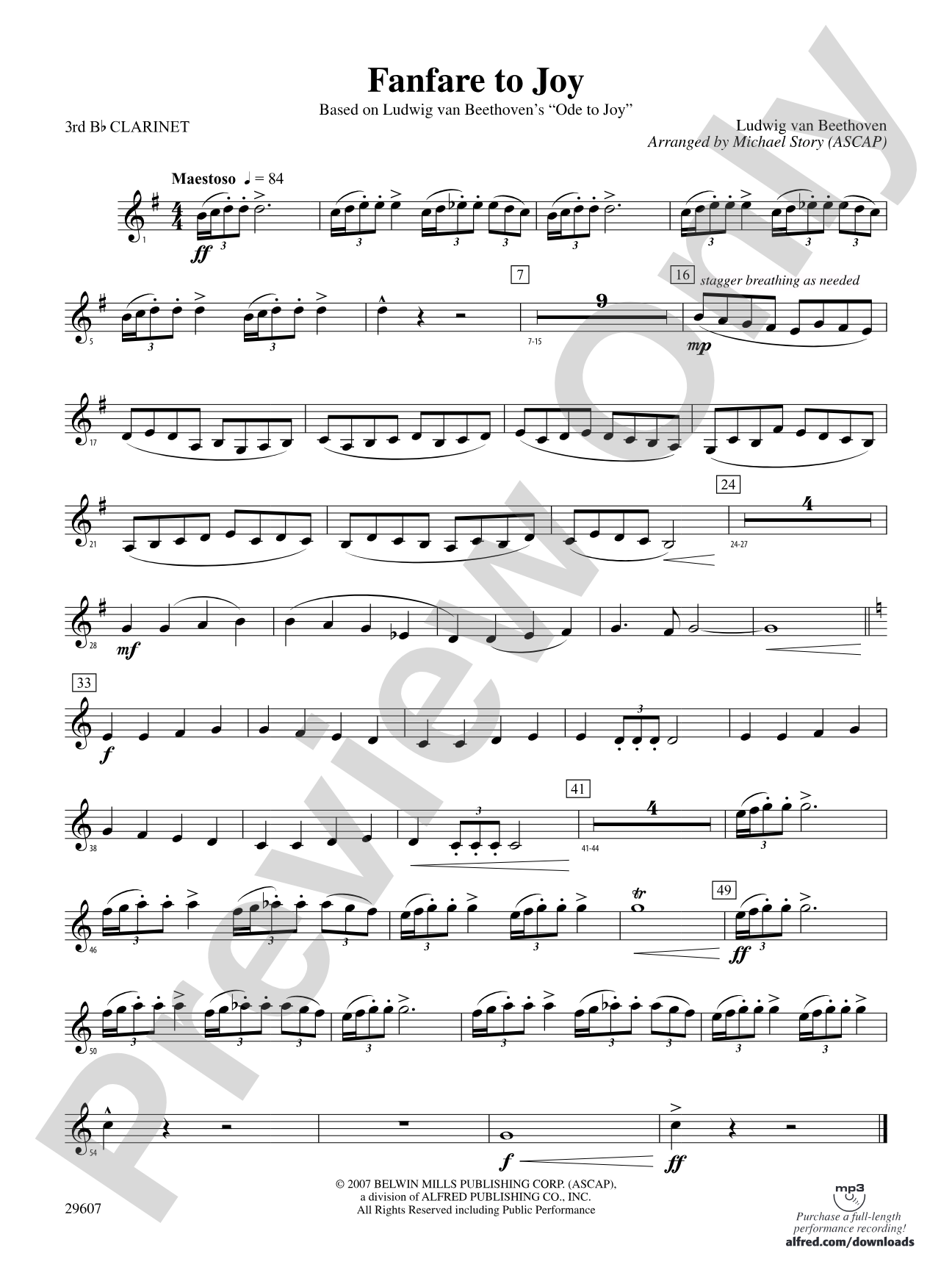 Fanfare to Joy: 3rd B-flat Clarinet