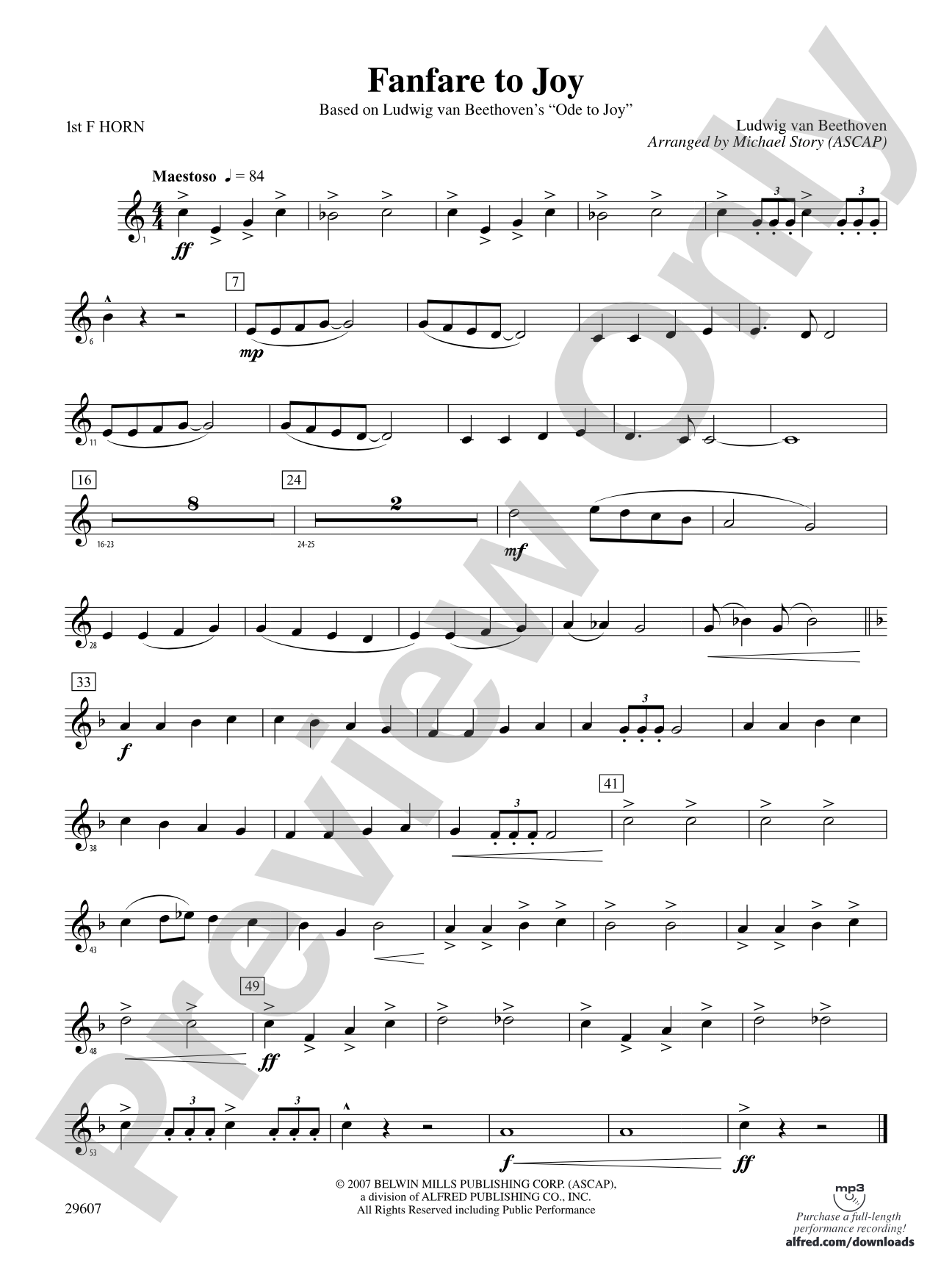 Fanfare to Joy: 1st F Horn
