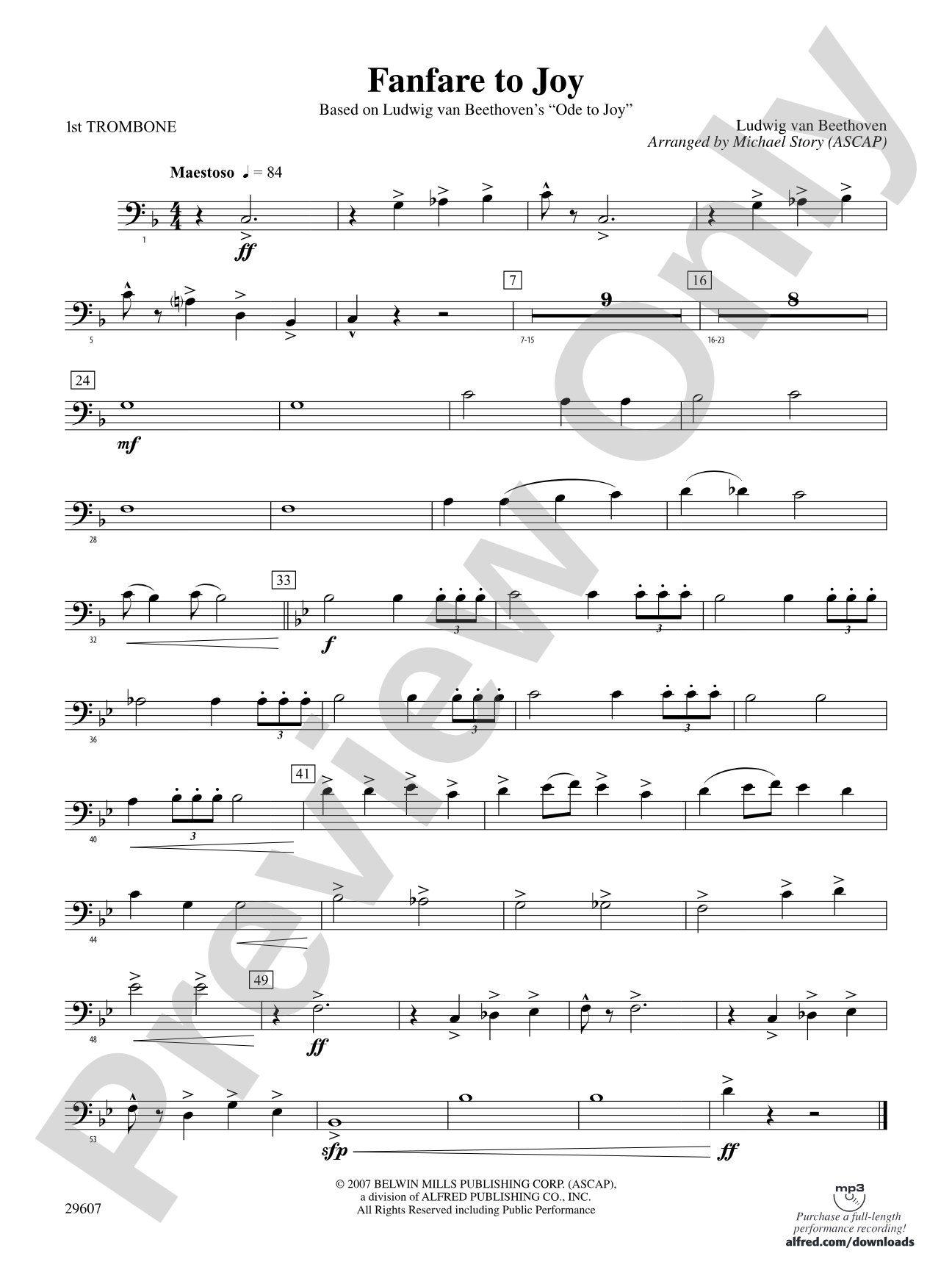 Fanfare to Joy: 1st Trombone