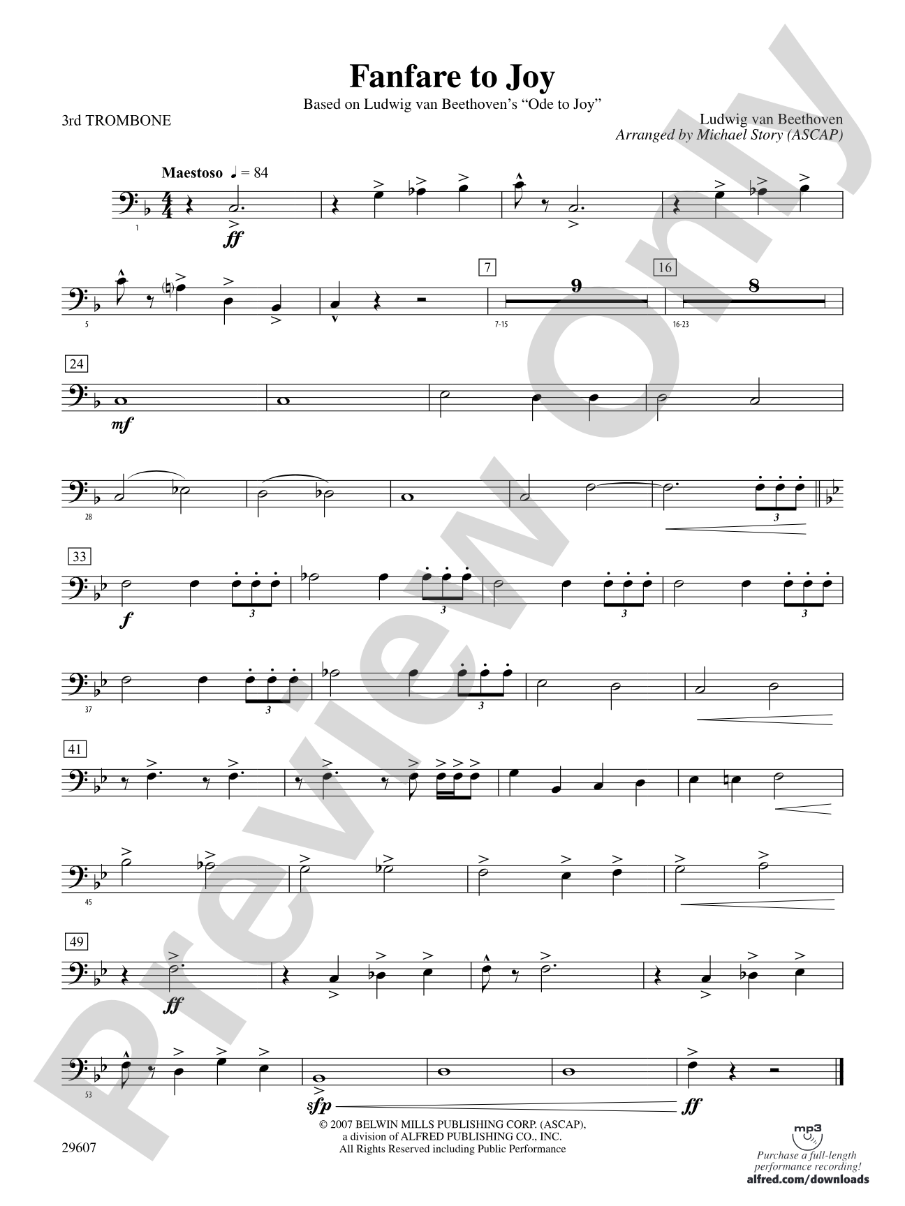 Fanfare to Joy: 3rd Trombone