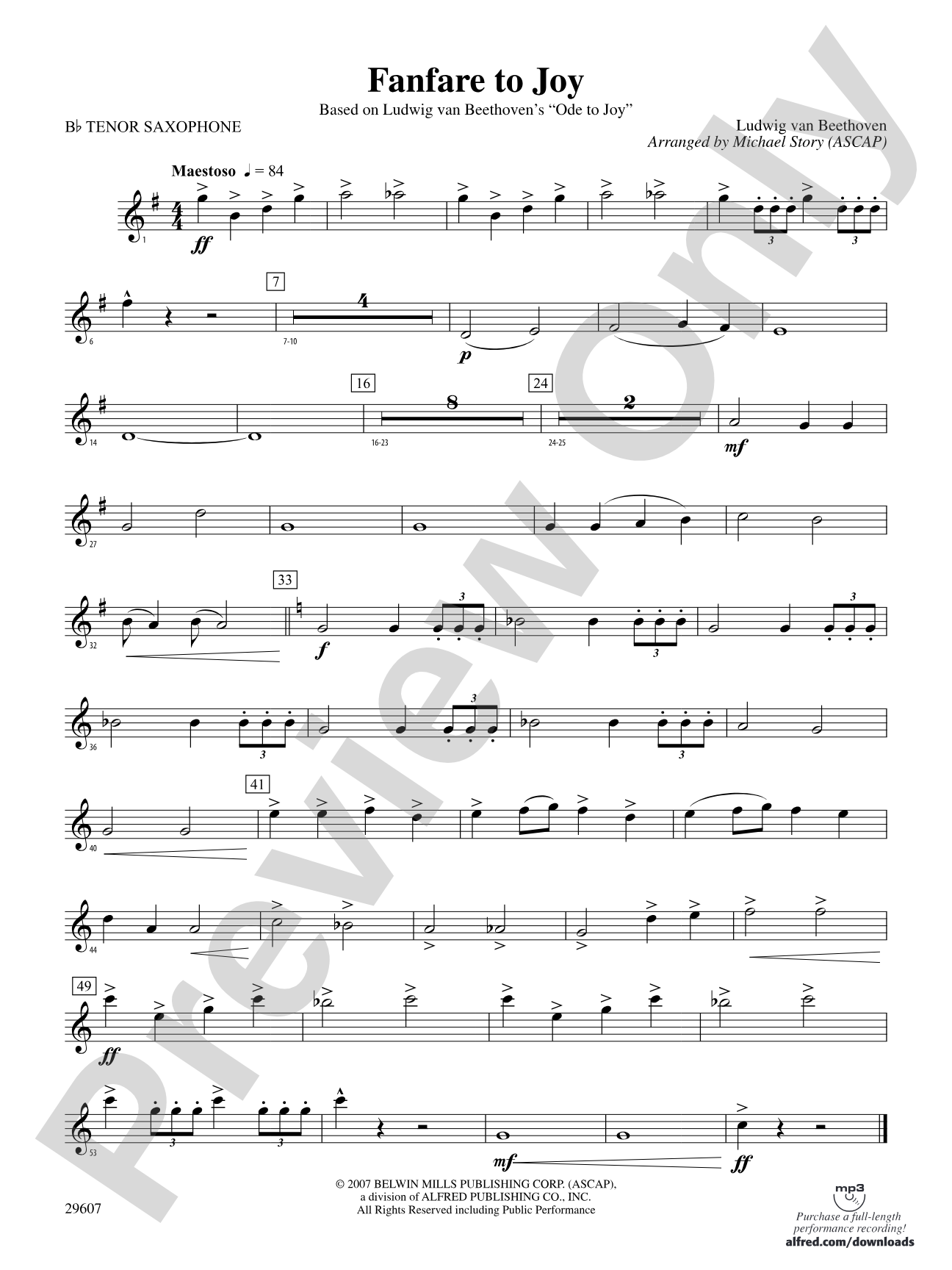 Fanfare to Joy: B-flat Tenor Saxophone