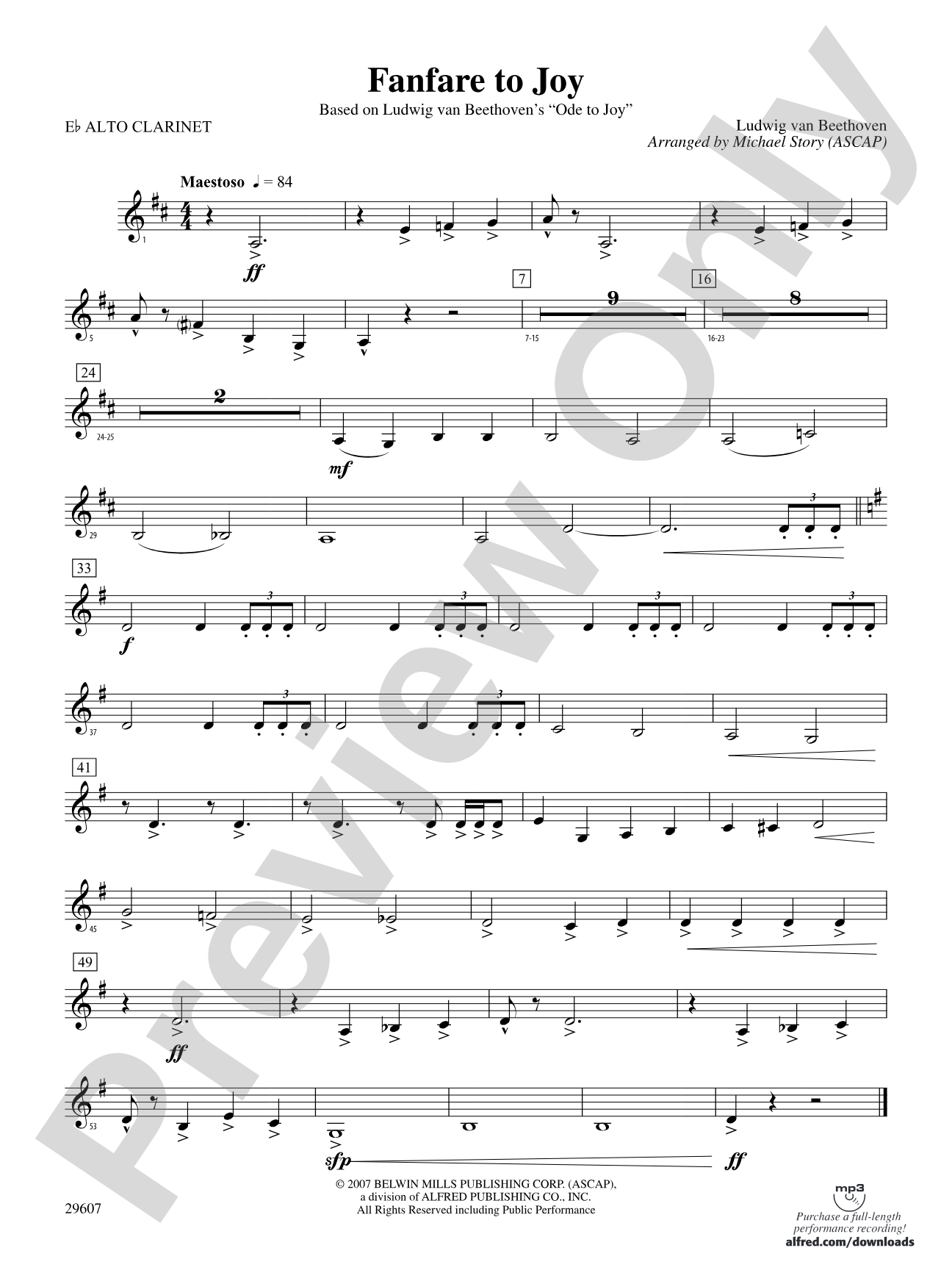 Fanfare to Joy: (wp) E-flat Alto Clarinet