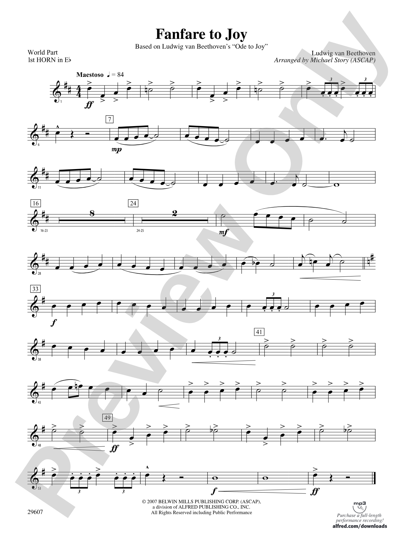 Fanfare to Joy: (wp) 1st Horn in E-flat