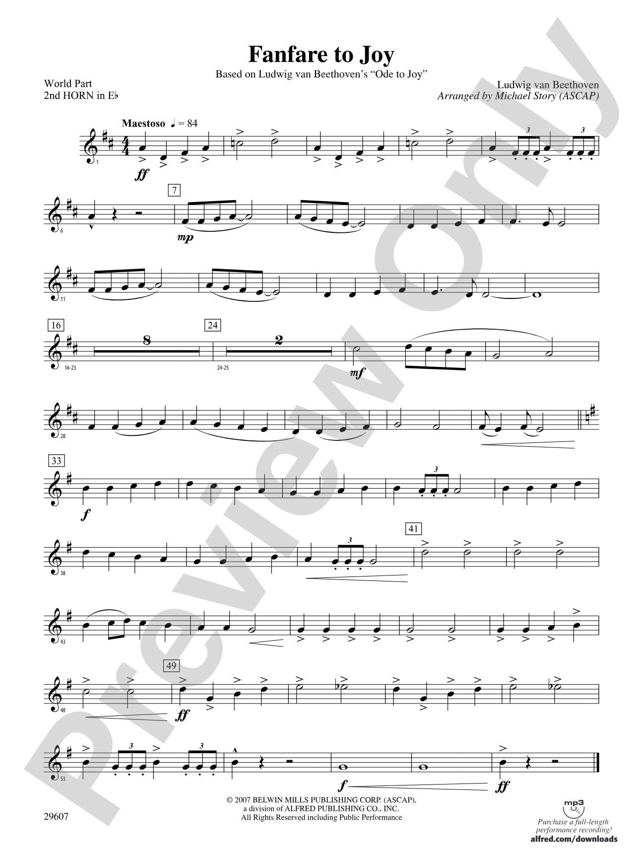 Fanfare to Joy: (wp) 2nd Horn in E-flat