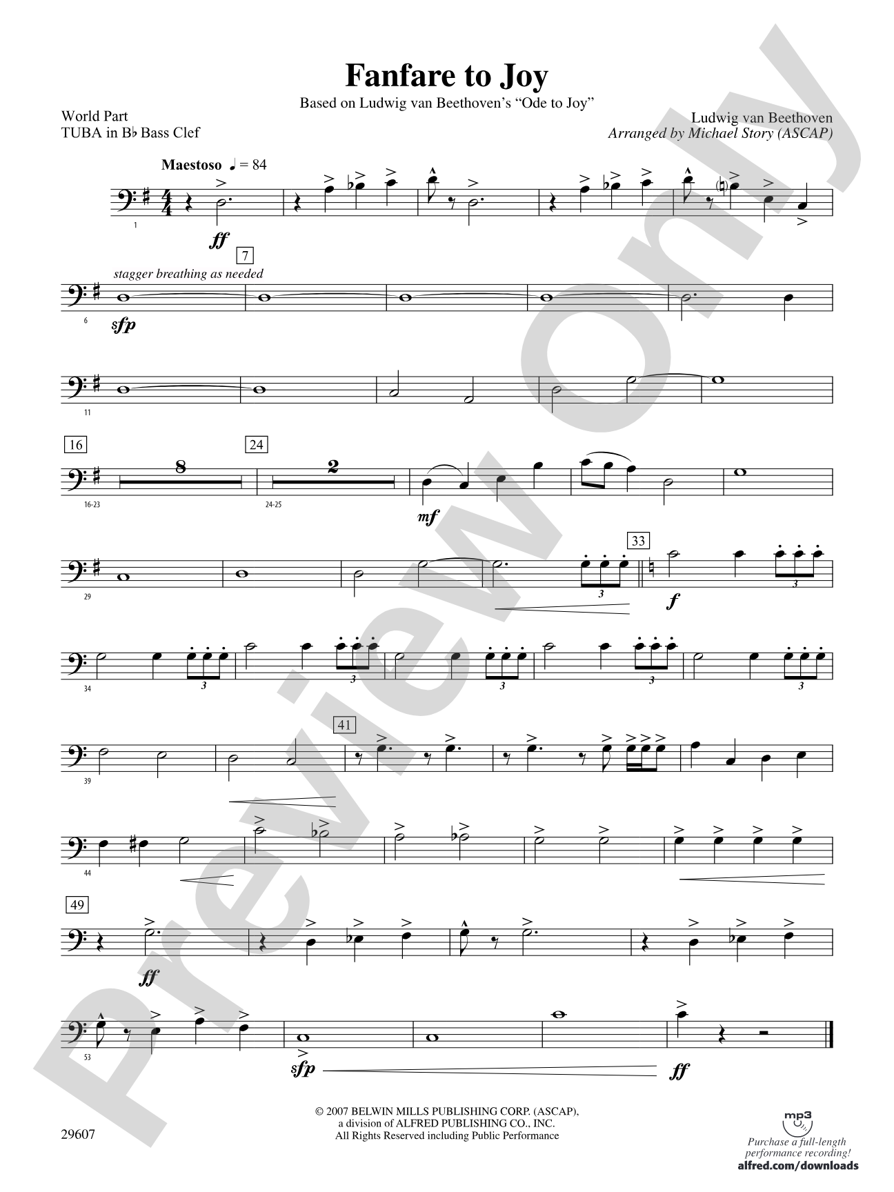 Fanfare to Joy: (wp) B-flat Tuba B.C.