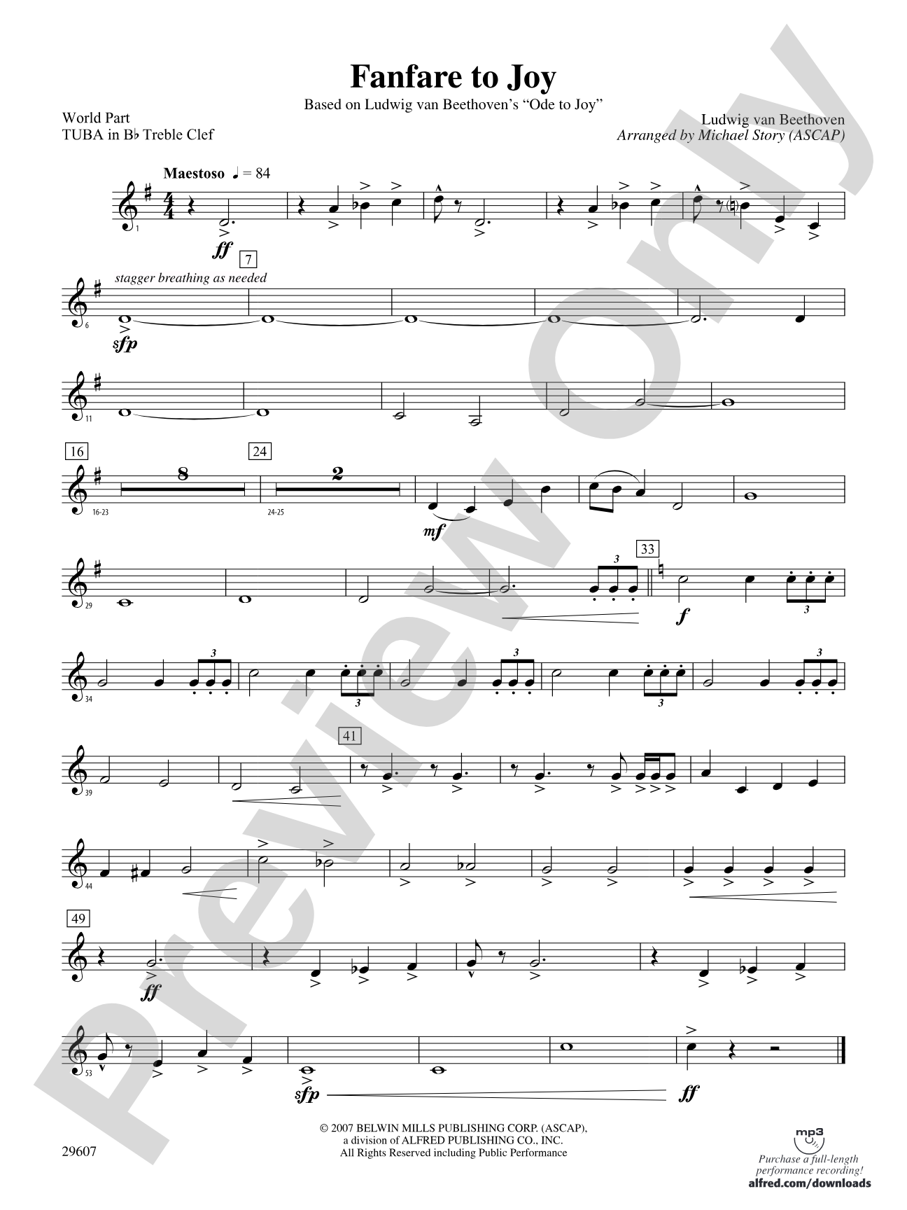 Fanfare to Joy: (wp) B-flat Tuba T.C.