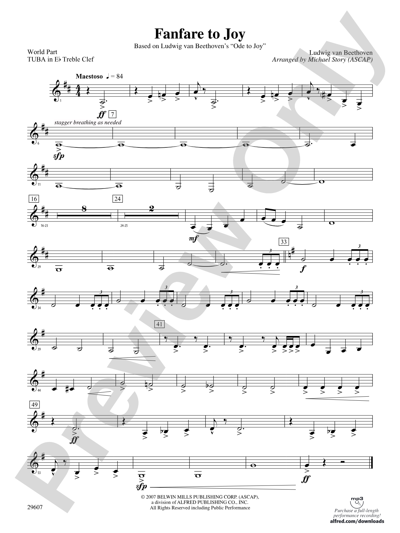 Fanfare to Joy: (wp) E-flat Tuba T.C.