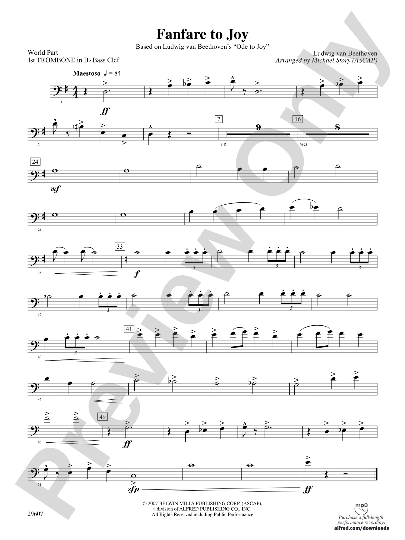 Fanfare to Joy: (wp) 1st B-flat Trombone B.C.