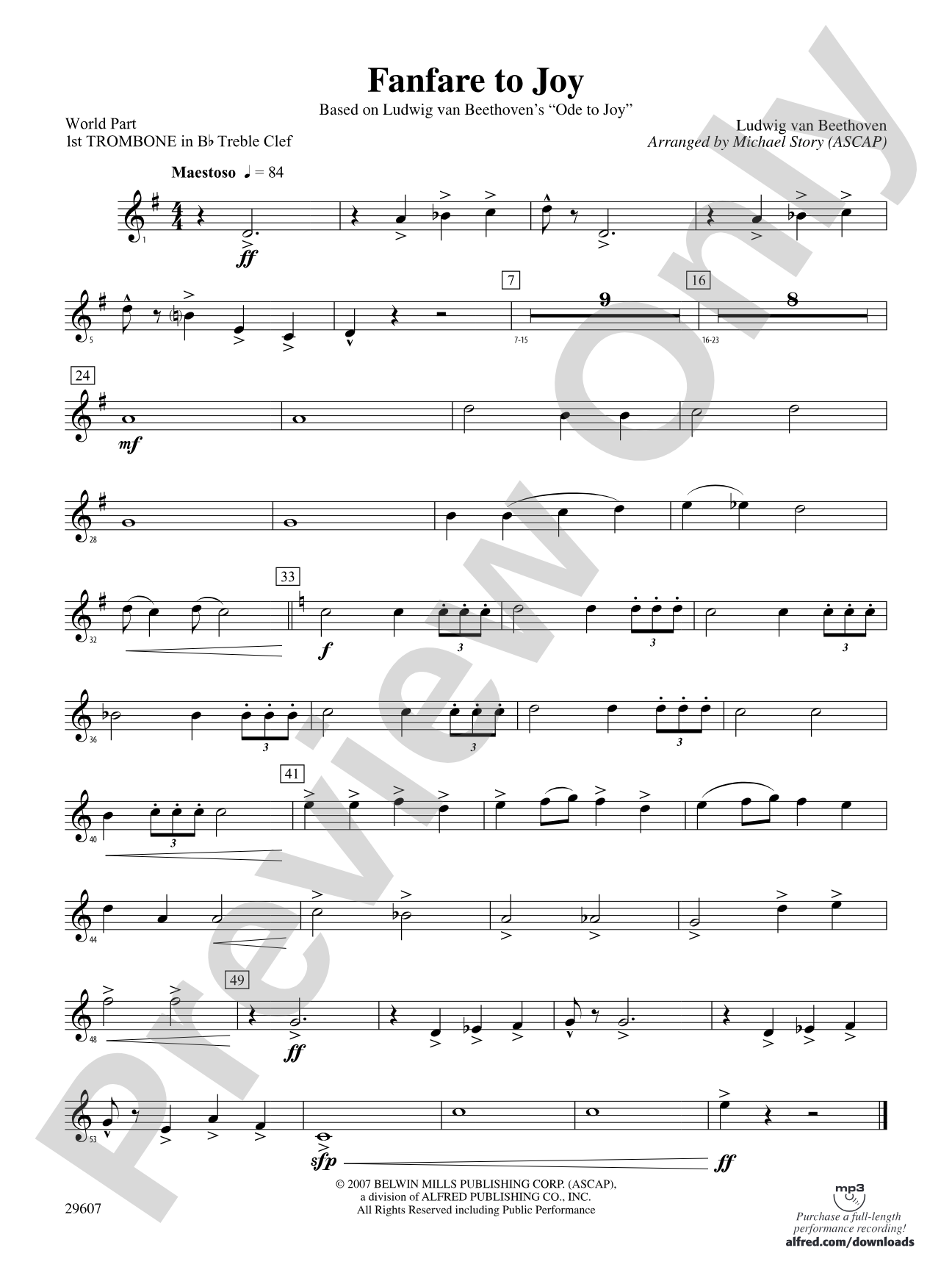 Fanfare to Joy: (wp) 1st B-flat Trombone T.C.