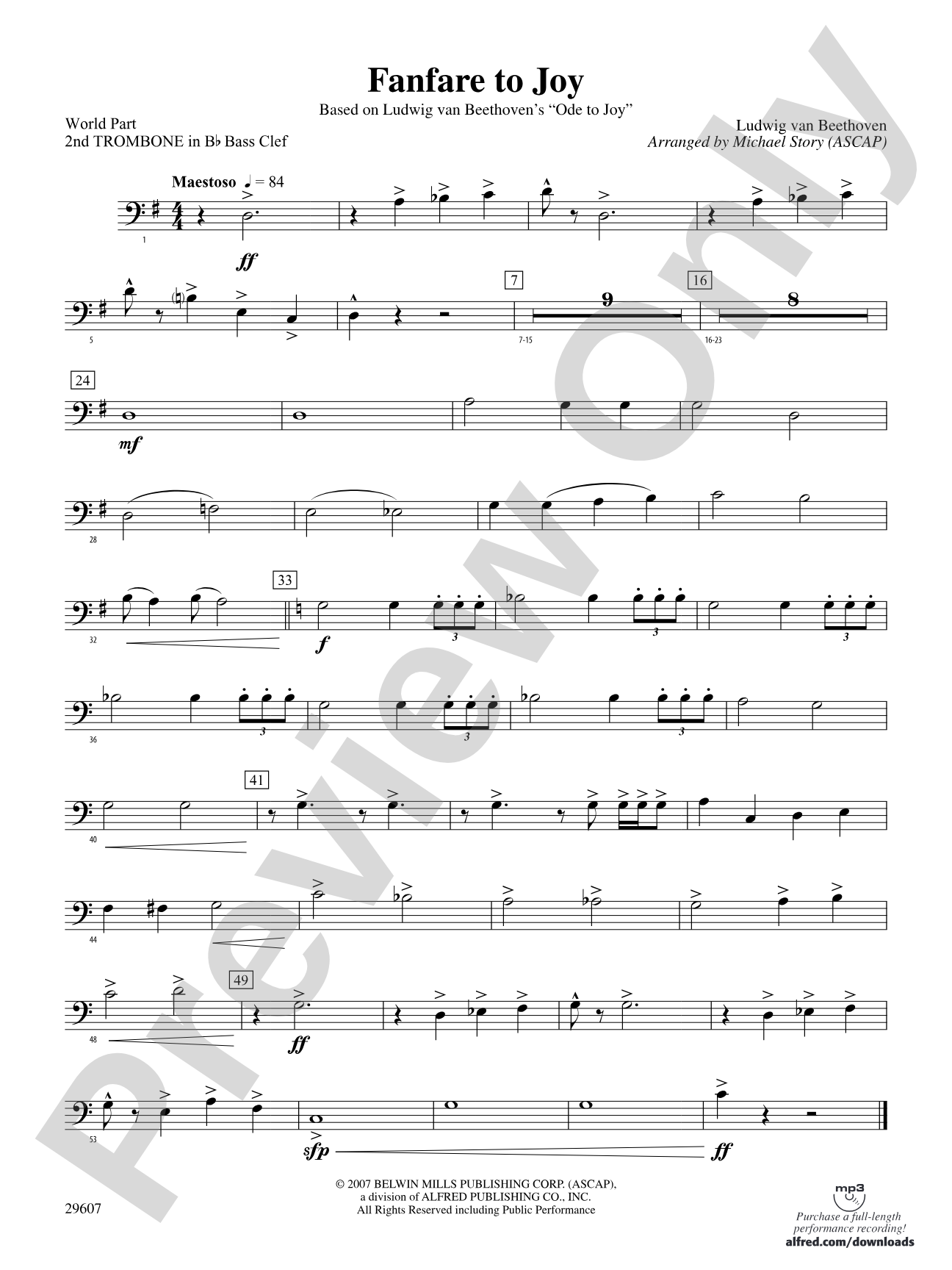 Fanfare to Joy: (wp) 2nd B-flat Trombone B.C.