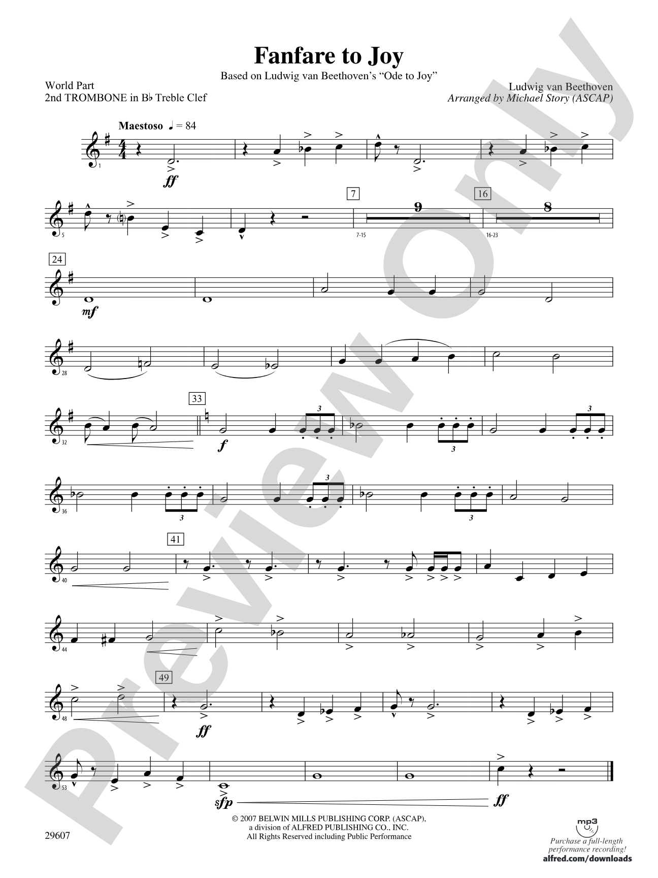 Fanfare to Joy: (wp) 2nd B-flat Trombone T.C.