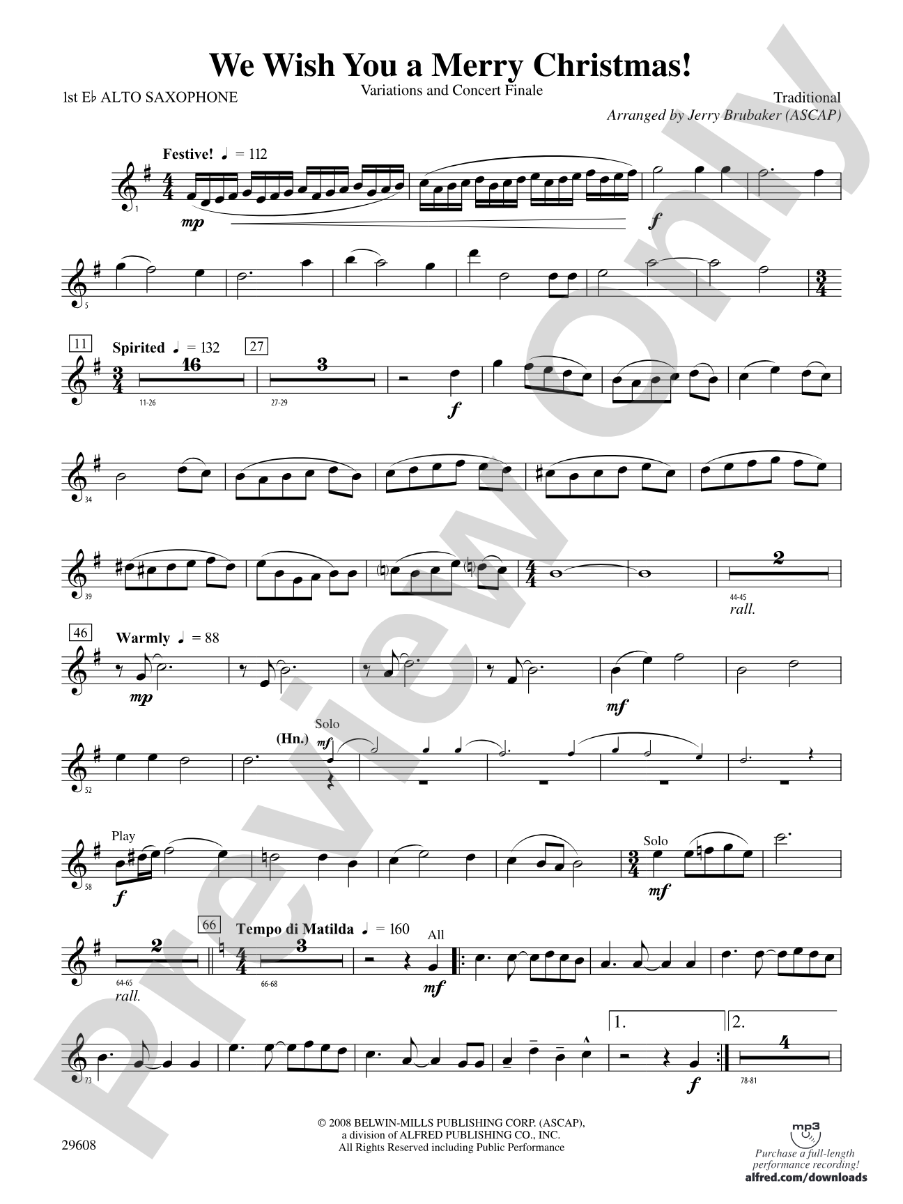 We Wish You a Merry Christmas!: E-flat Alto Saxophone