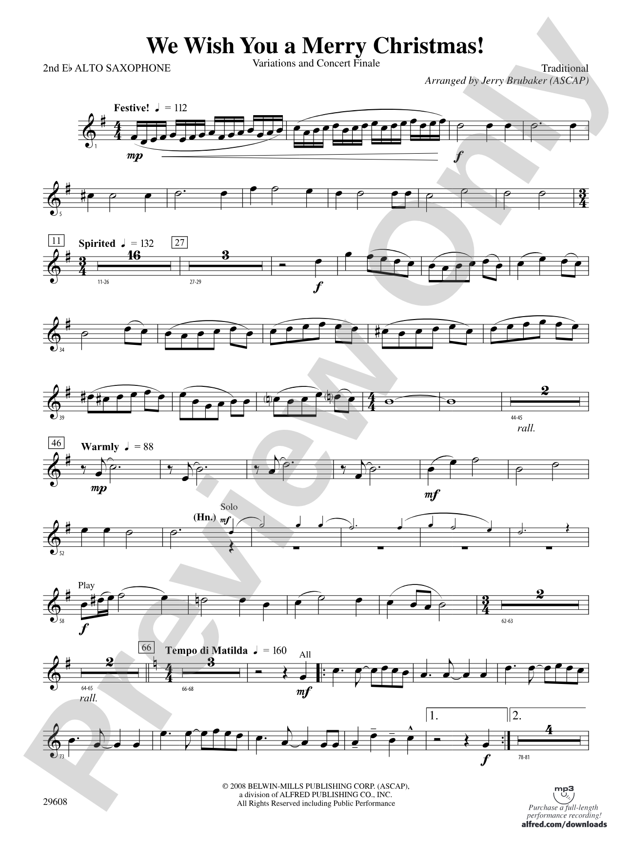 We Wish You a Merry Christmas!: 2nd E-flat Alto Saxophone