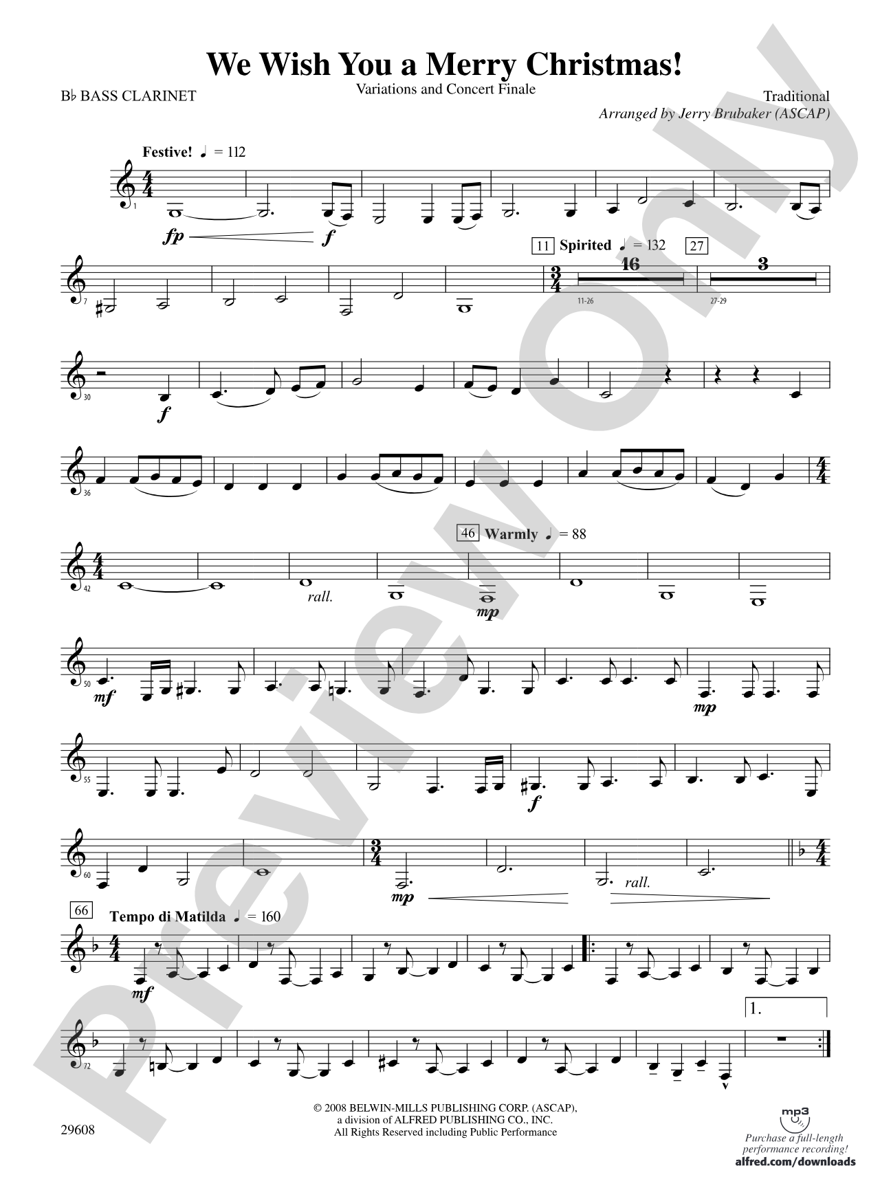 We Wish You a Merry Christmas!: B-flat Bass Clarinet