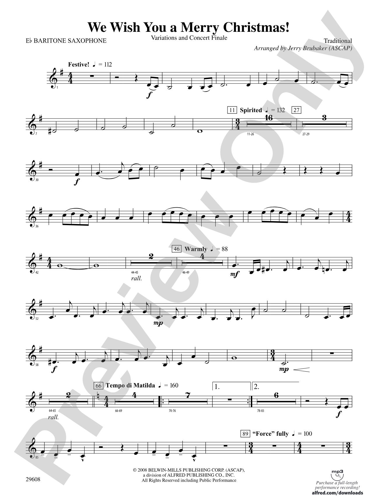We Wish You a Merry Christmas!: E-flat Baritone Saxophone